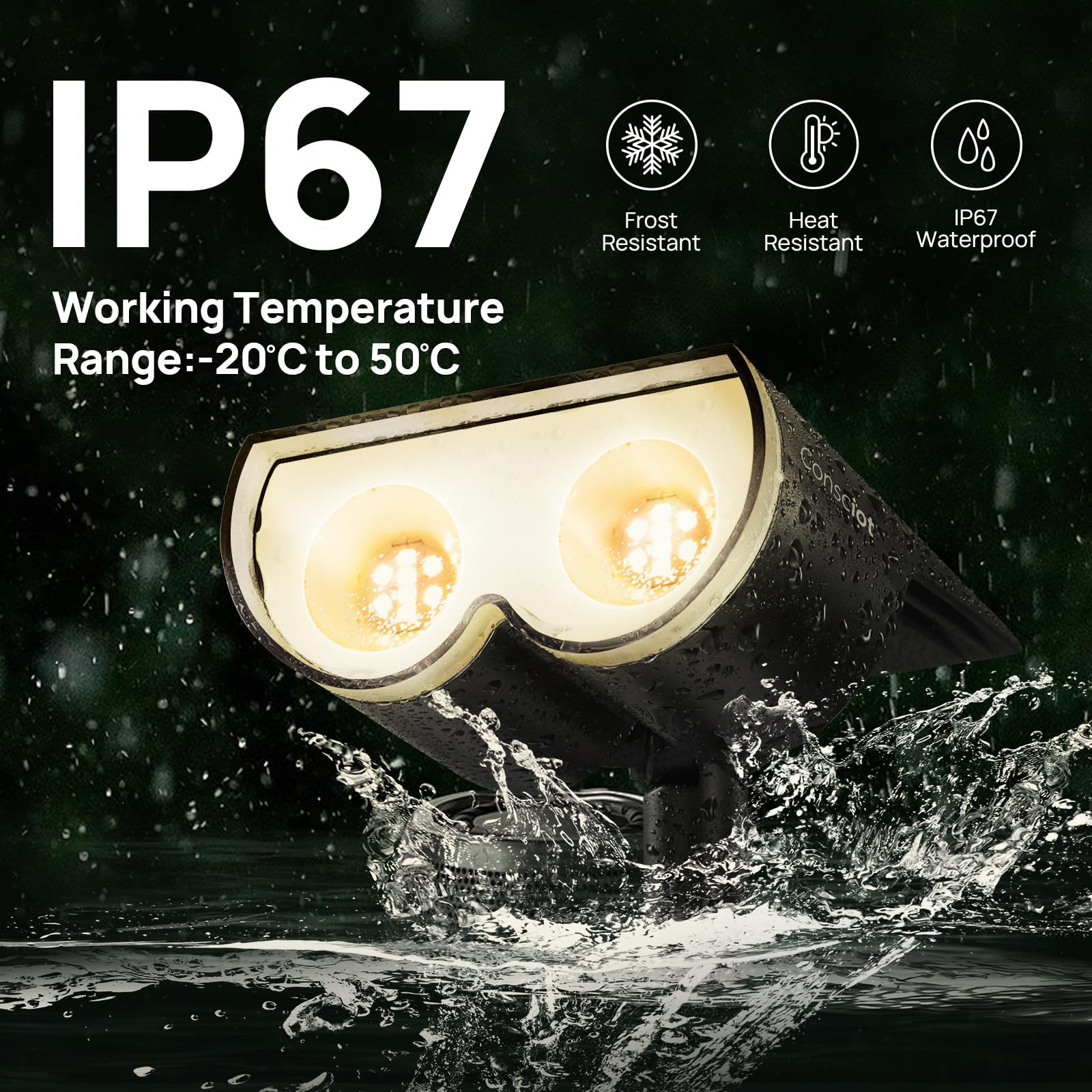 Consciot Solar Spot Lights Outdoor, 16 Leds Ip67 Waterproof Solar Outdoor Lights, Auto On/Off Solar Landscape Spotlights, 2-In-1