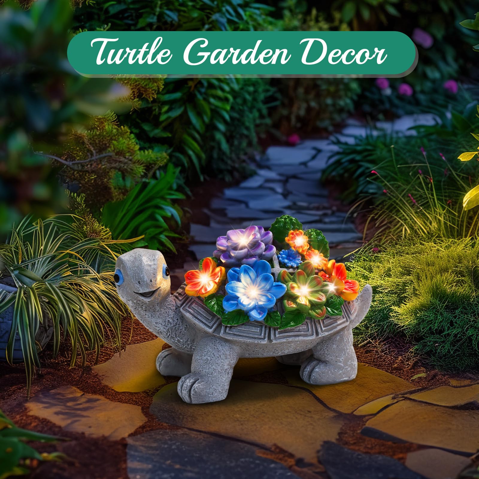 Linkax Turtle Statues Solar Lights - Outdoor Garden Decor For Mother'S Day, Birthdays & Easter