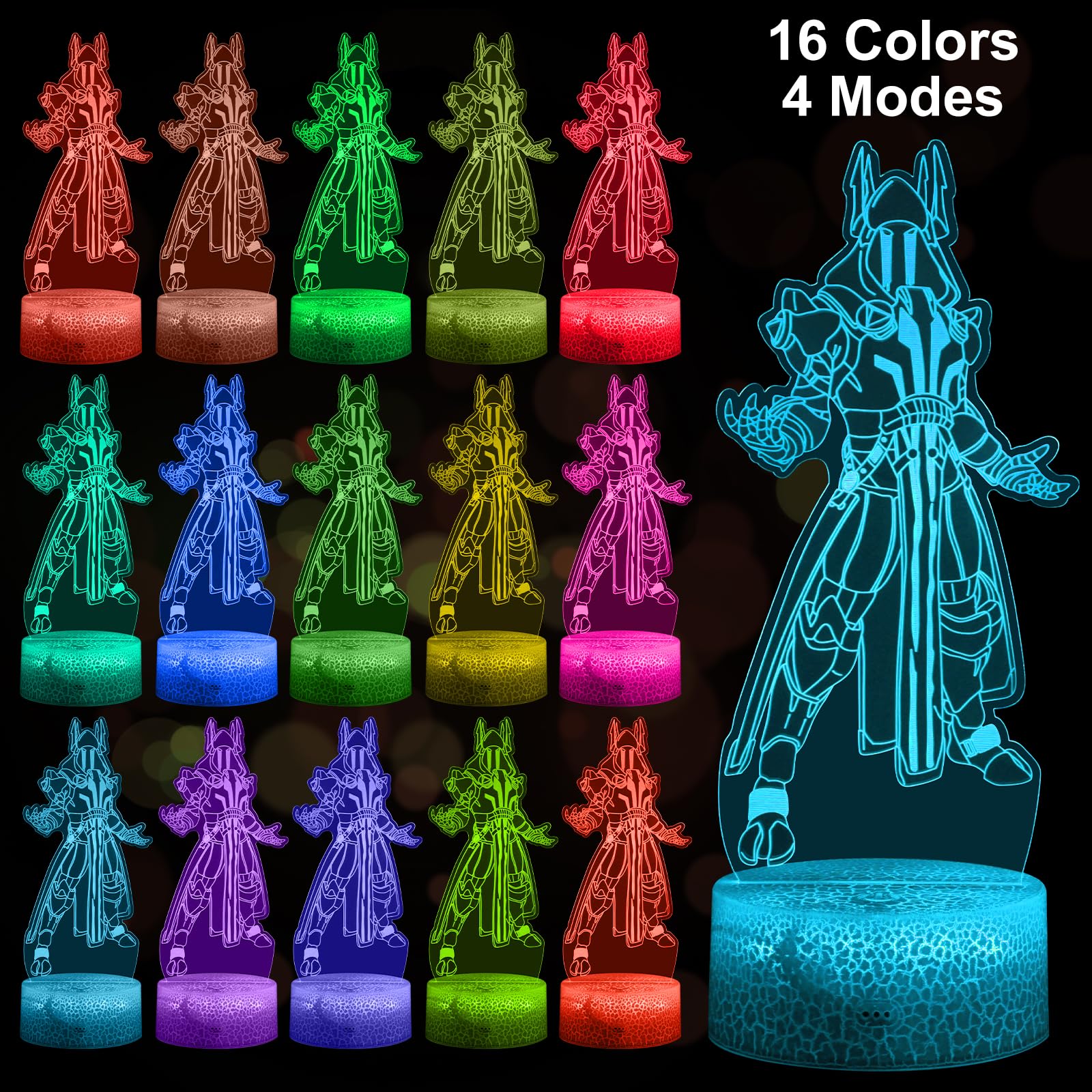 ZIXEAR 3D Illusion Lamp with Remote & Touch Control, 16 Colors, USB & Battery Powered, Model Bailei-3d-zx, Kids Night Light