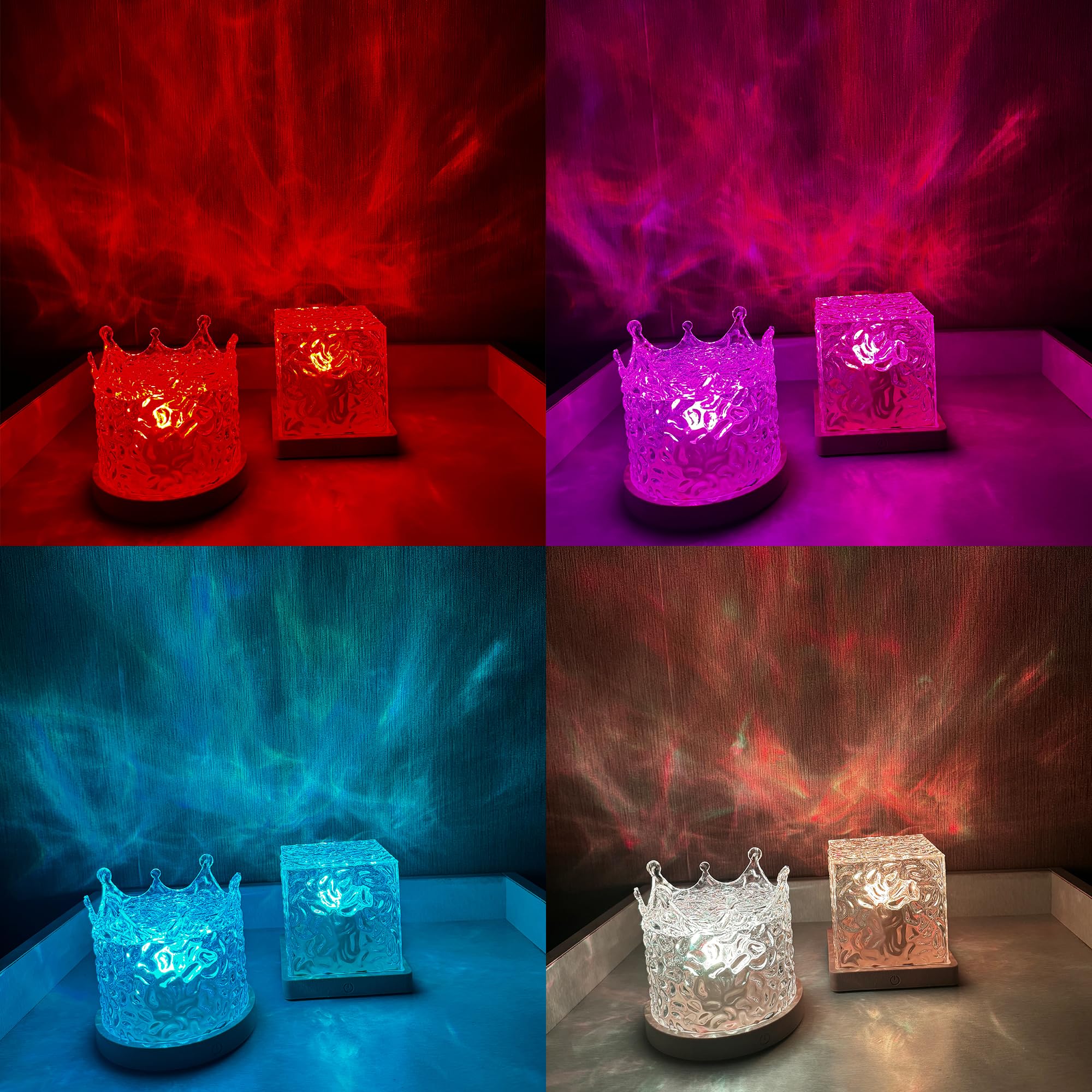 Doliiuy Northern Light Lamp, Wave Ocean Water Projector Lights, 16 Colors Gradual Rotating Flame Water Lamp, With App & Remote C