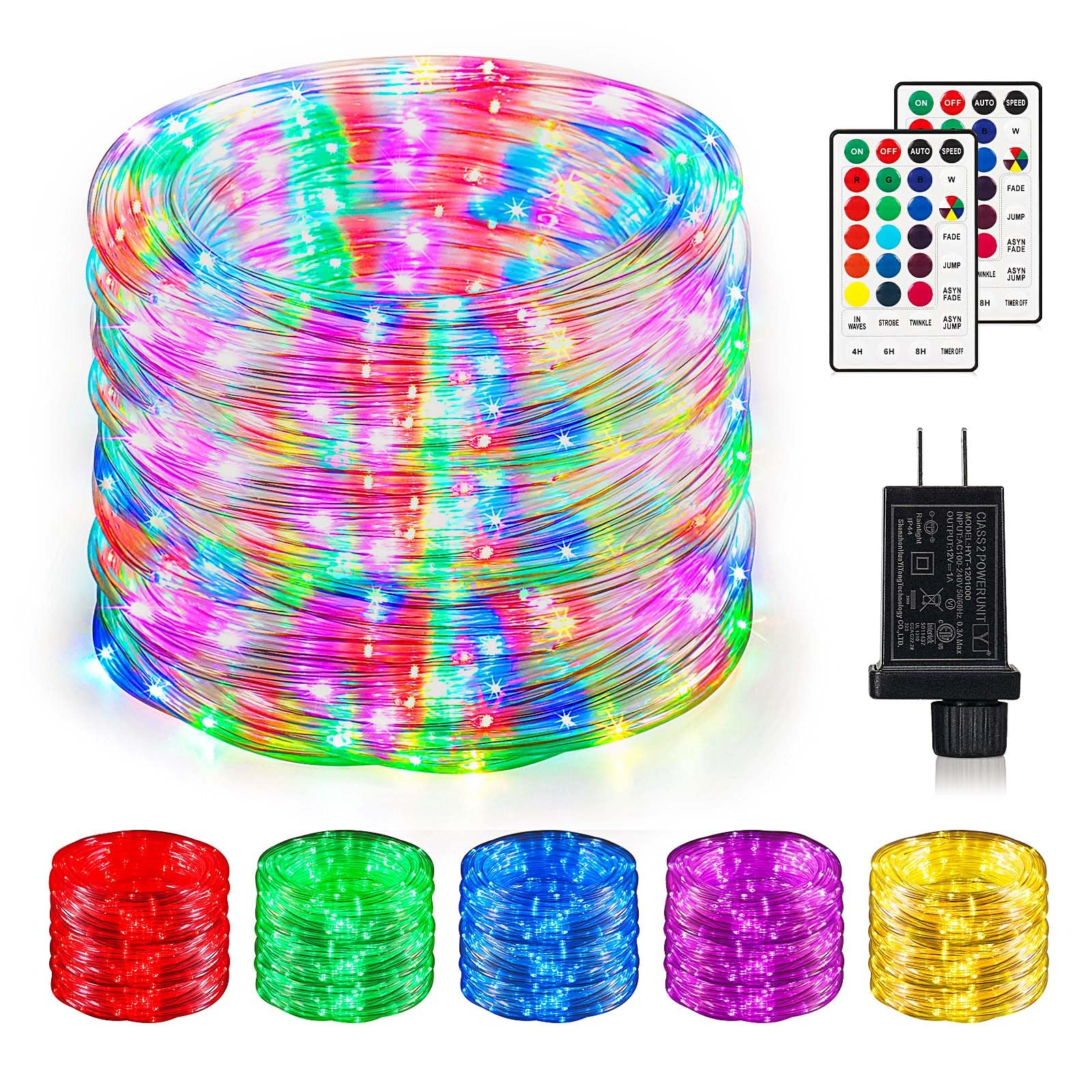 Surled 164Ft Color Changing Led Rope Lights, Waterproof String Lights With Remote, 16 Colors