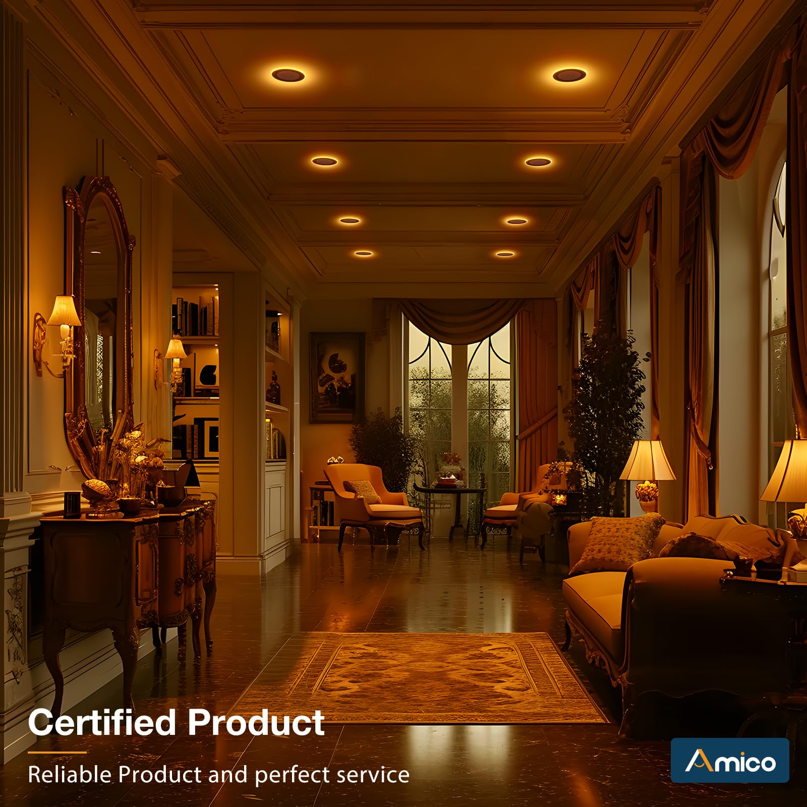 Amico 4 Pack Black 4 Inch 5Cct Led Recessed Ceiling Light With Night Light  2700K-5000K Selectable Ultra-Thin Recessed Lighting  10W=90W  700Lm  Dimmable Canless Wafer Downlight Etl&Fcc