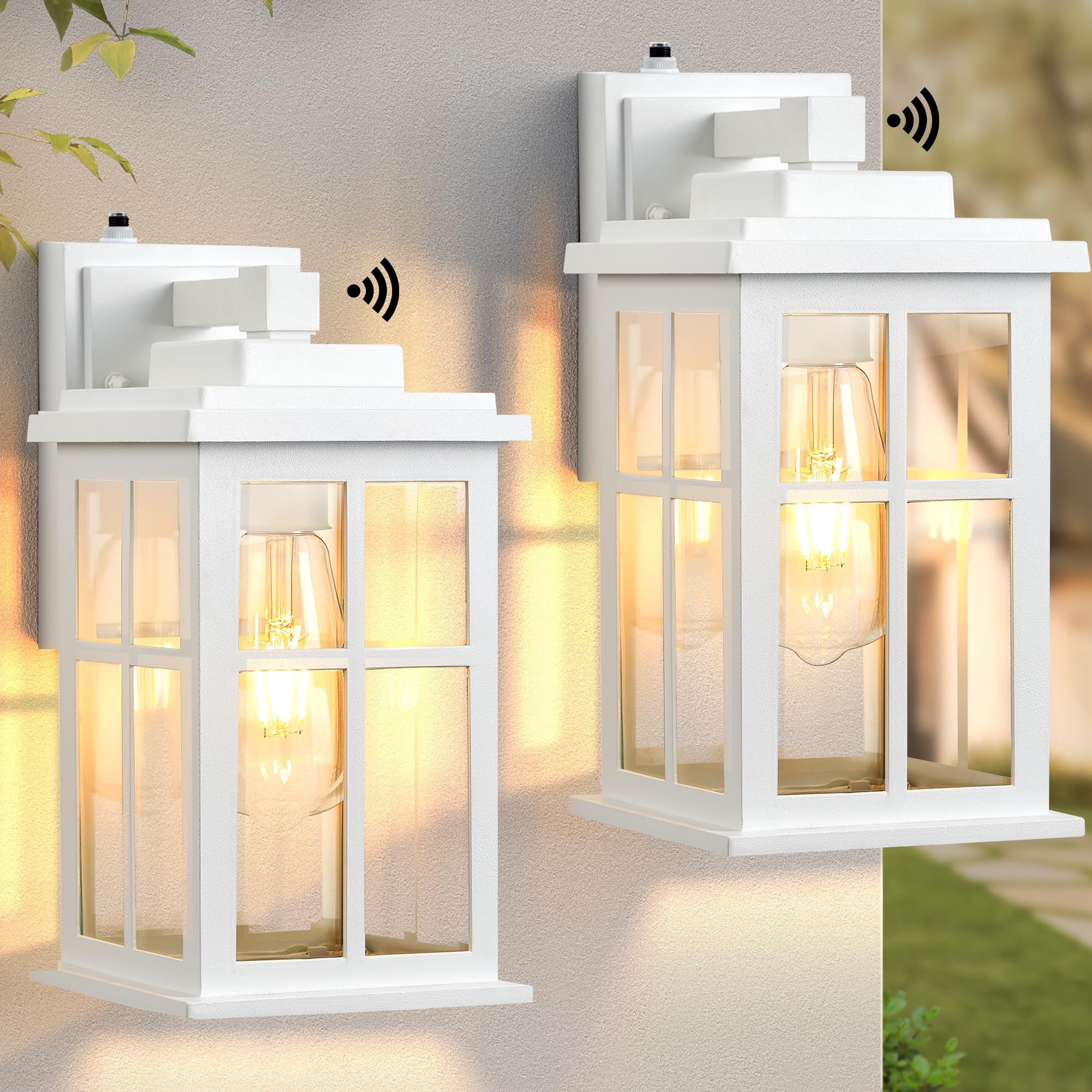 Opaxis White Outdoor Light Fixture  2 Pack Dusk To Dawn Exterior Lighting Fixtures  Anti-Rust Porch Lights  Dusk To Dawn Outdoor Lighting For House  Garage  Garden  Entryway  Doorway