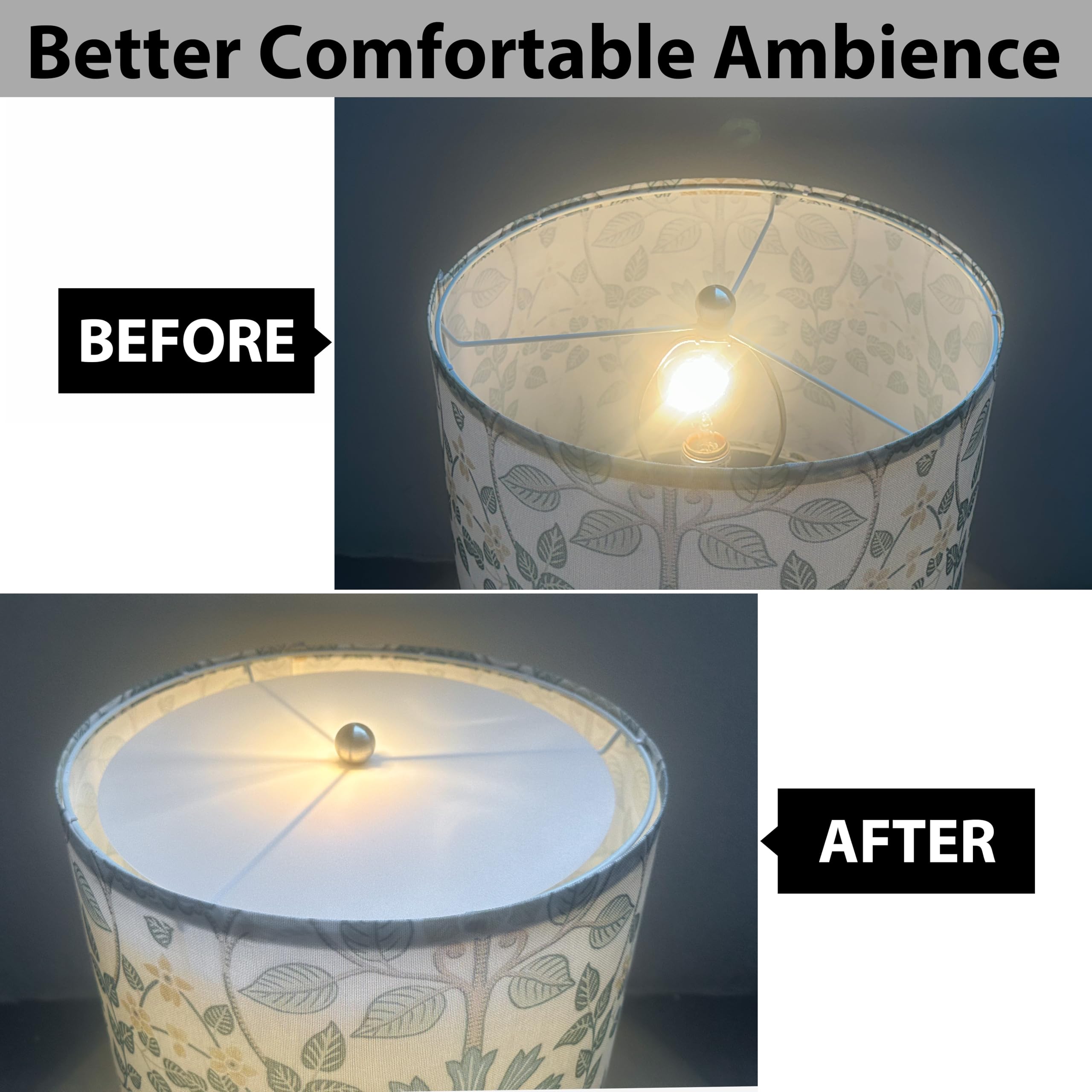 Go&So 8.5/216 Mm Lamp Shade Diffuser Frosted White Acrylic Drum Lampshade Diffuser - Fits 9.5-12 Openings Round Lamp Shades For Pendant Light And Table Lamps Soft Lighting