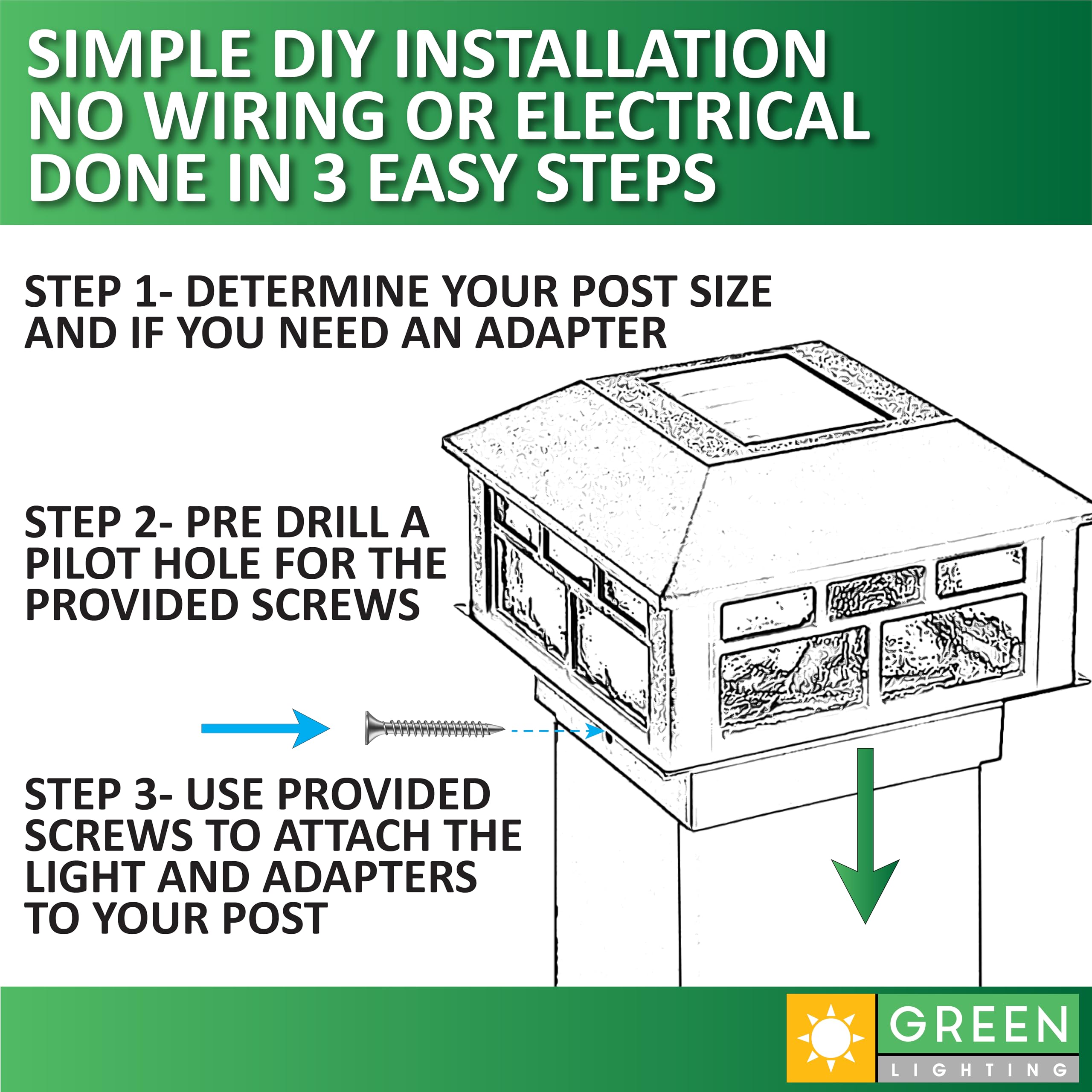Greenlighting Solar Post Cap Lights 4X4 5X5 - Fence Post Lights - Outdoor Waterproof Solar Powered Led For Wood Vinyl Post Caps