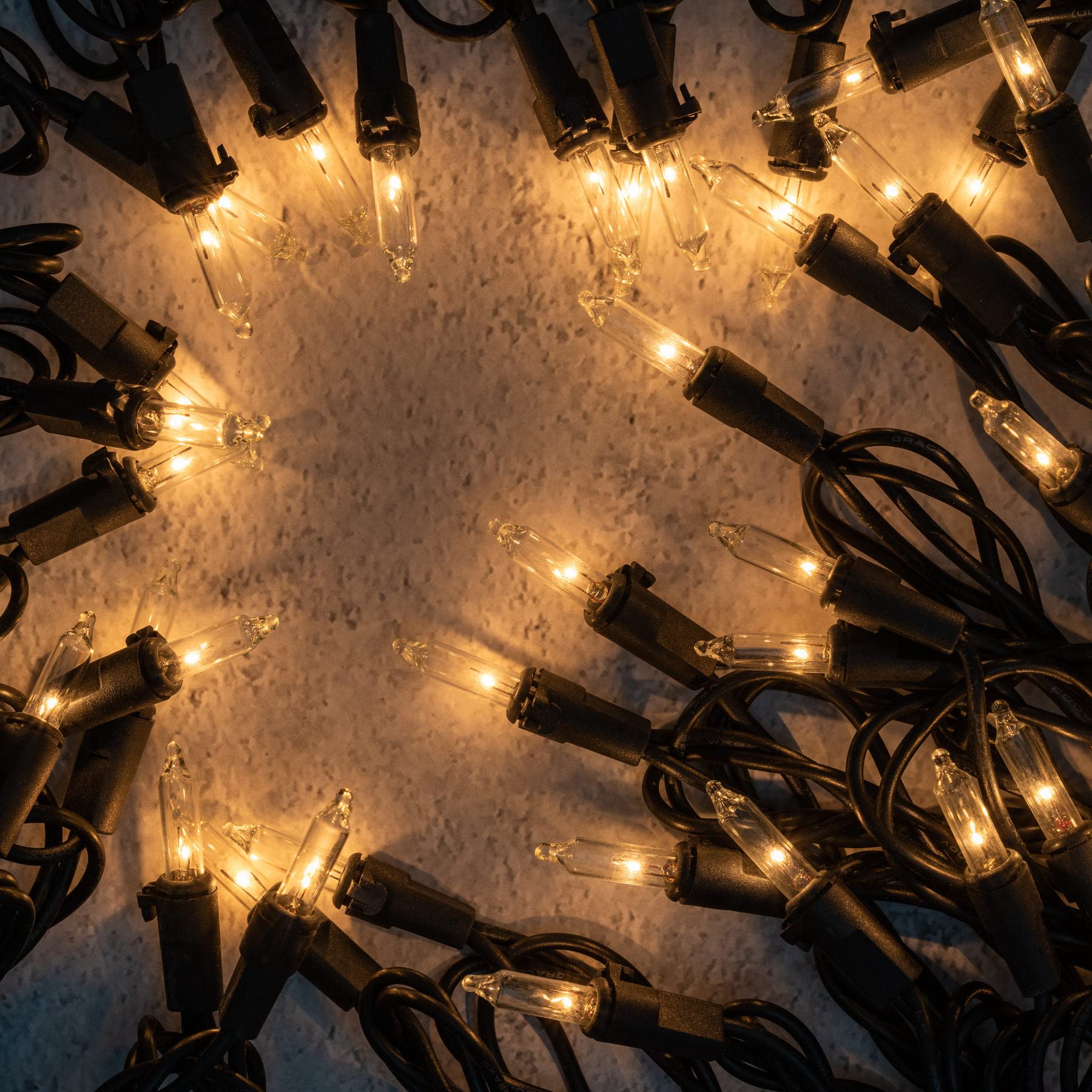 YULETIME Clear Christmas Lights String, 200 Count, 66 Feet, UL Certified, Copper Wire, Incandescent, Model DDS-L-100E/2F(0.34)