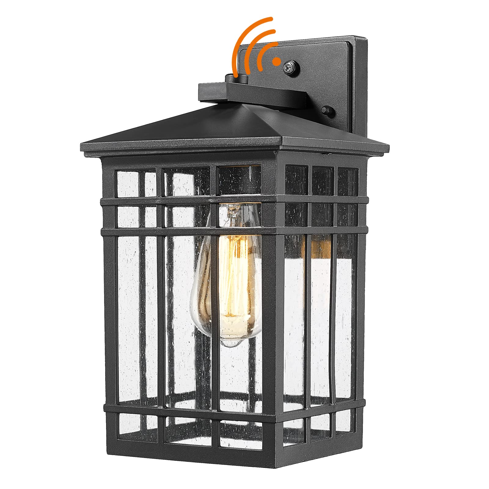 Rosient Outdoor Wall Lantern  Exterior Light Fixture Wall Mount  1-Light Waterproof Outdoor Lighting Fixture with Seeded Glass for Porch  Garage  Patio  Hallway  Entryway  Black