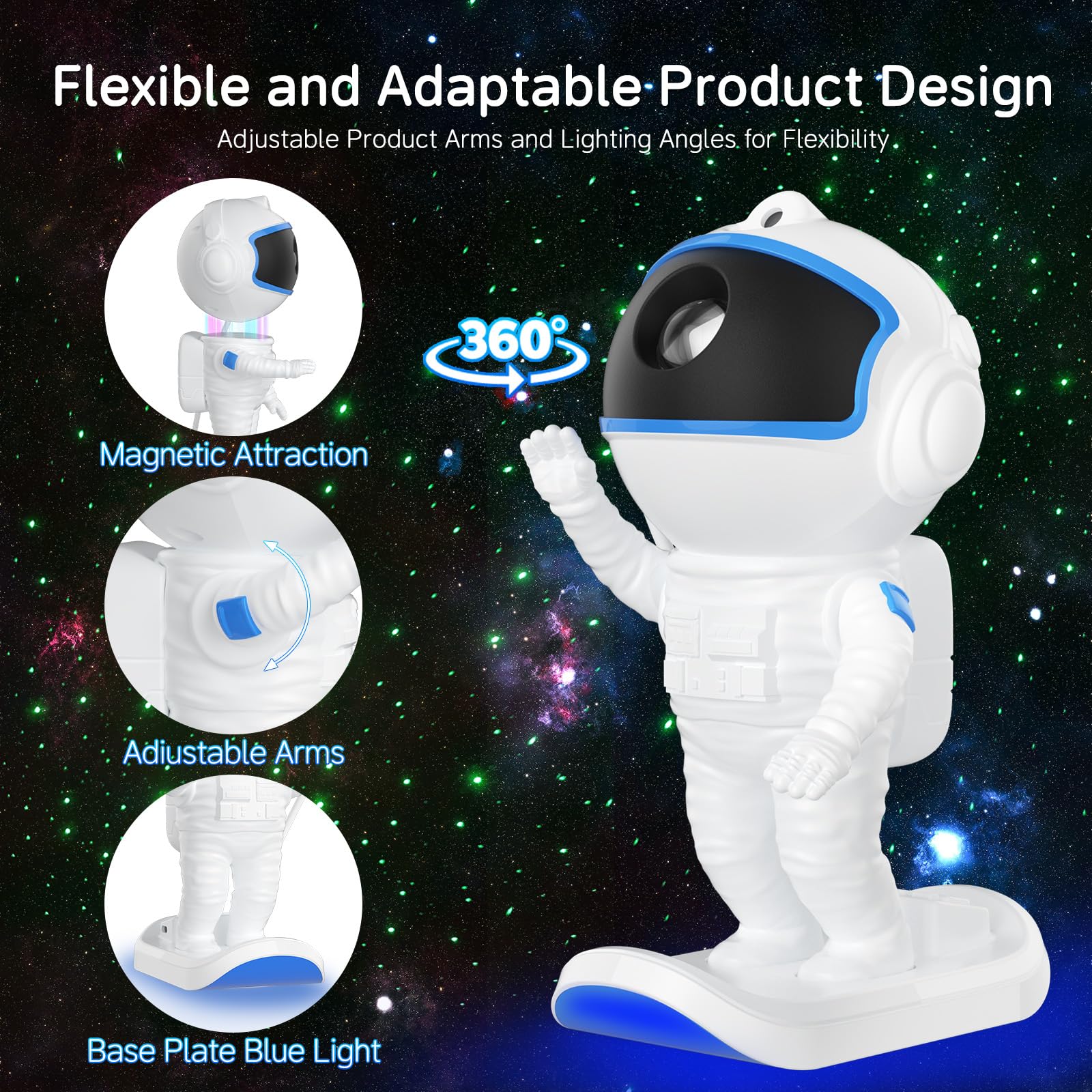 Hijopib Star Projector Night Light, Galaxy Projector With Remote & Timer, Starry Nebula Ceiling Led Lamp, Gifts For Kids, Christ