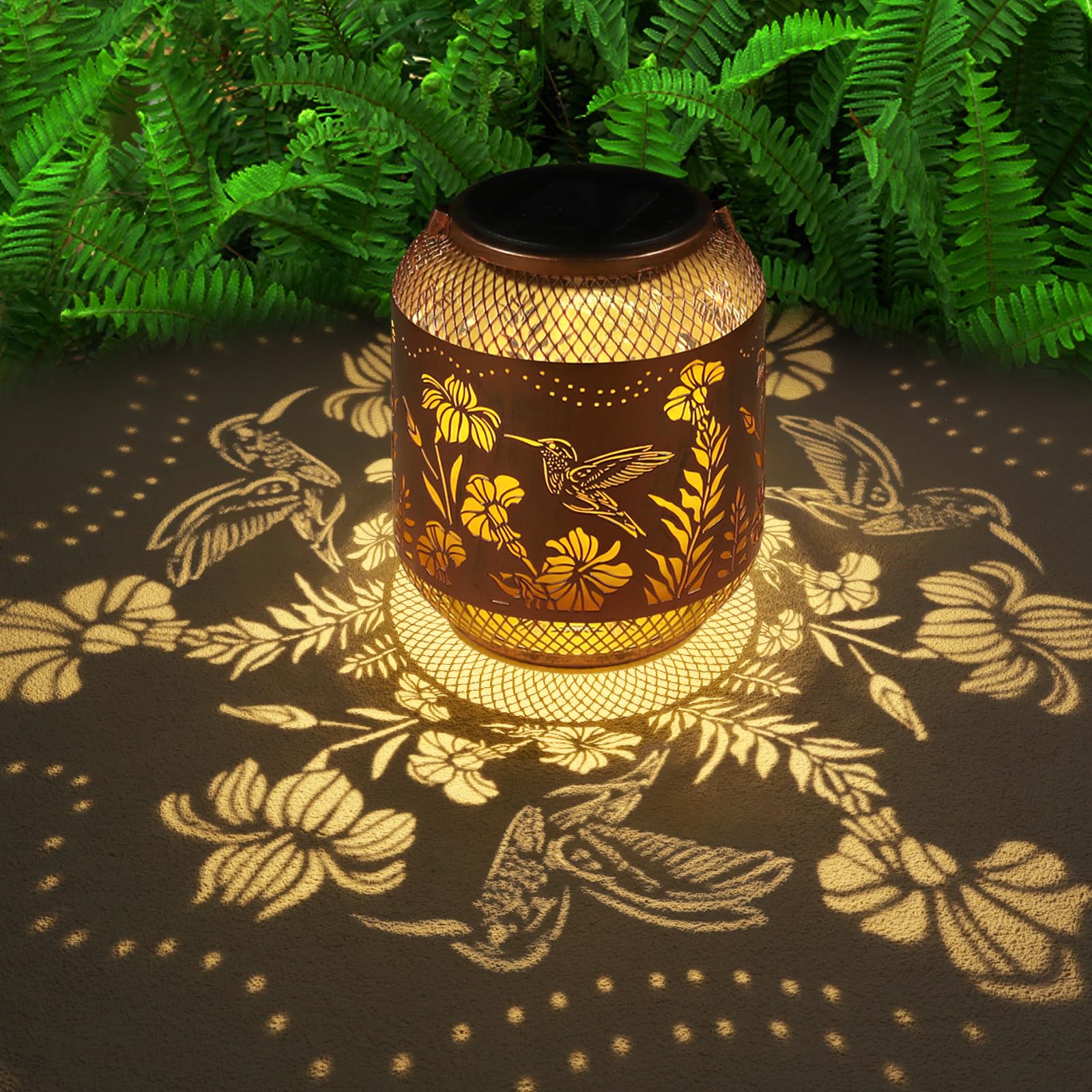 Hummingbird Solar Lanterns Outdoor Waterproof  Birthdays Gifts For Women Mom And Grandma  Metal Hanging Lanterns Decor Garden Decorative Solar Led Light For Yard  Patio  Lawn  Porch  Backyard