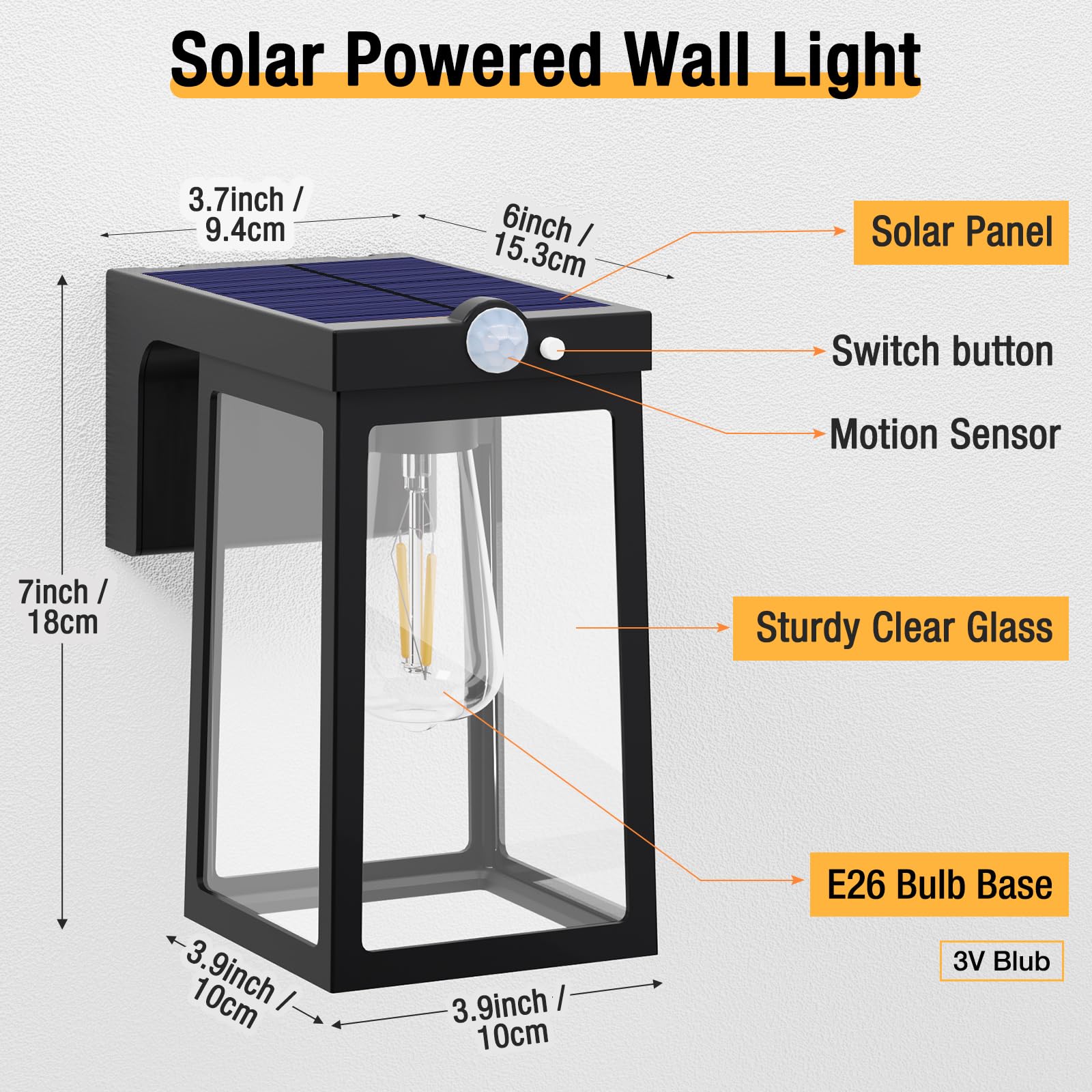 [2 Pack] Solar Porch Lights Outdoor Motion Sensor, Solar Wall Lights With 2 Modes & Waterproof, Dusk To Dawn Led Outdoor Solar L