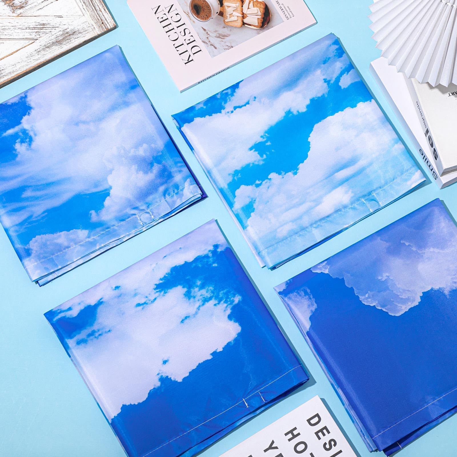 Roceei Pack Of 4 Fluorescent Light Covers For Ceiling Lights, 4 X 2 Ft, Magnetic Light Covers For Classroom Office Home School(B