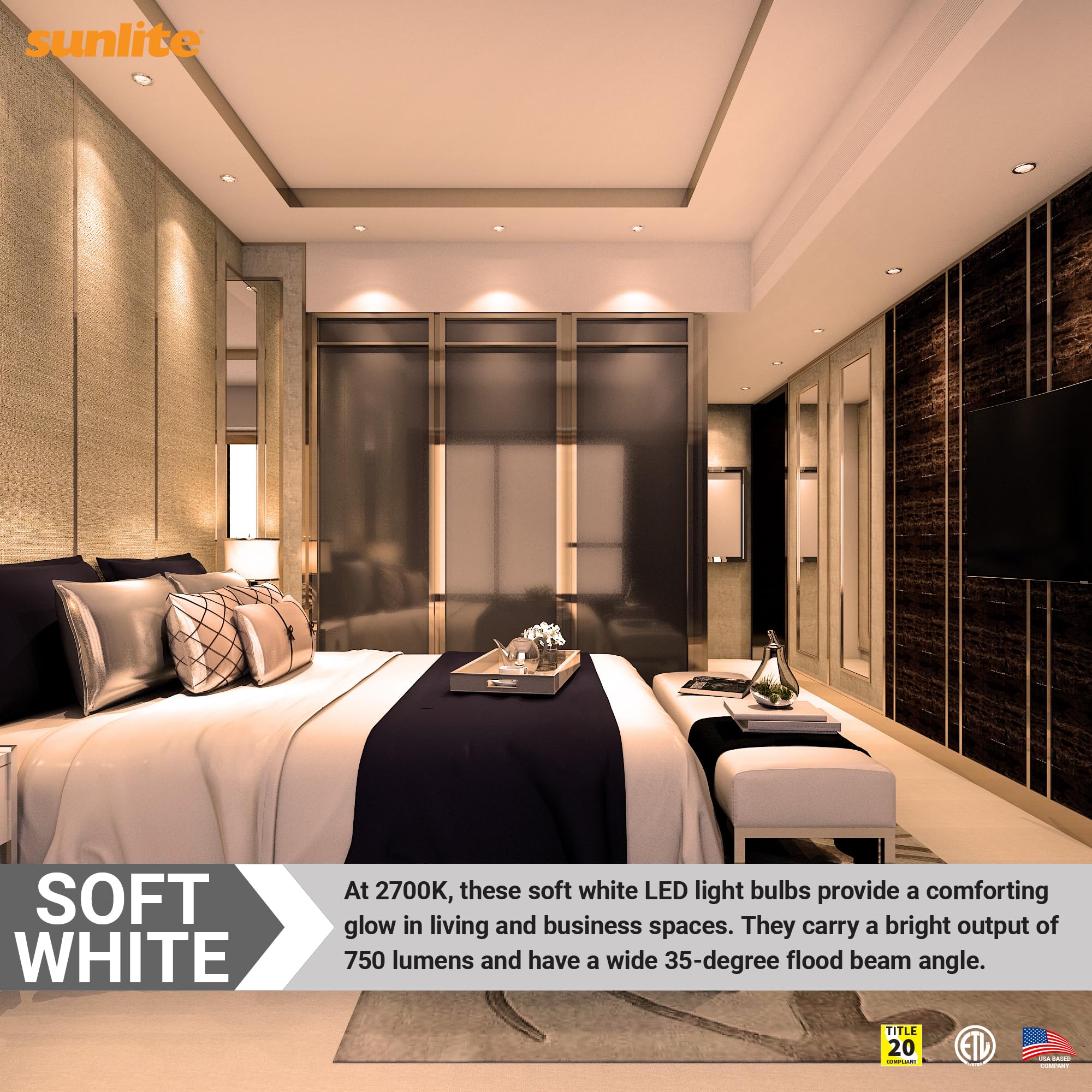 Sunlite 41806 Led Par30 Reflector Light Bulb, 9 Watts (75W=), 750 Lumens, Medium E26 Base, 90 Cri, Dimmable, Floodlight, Energy