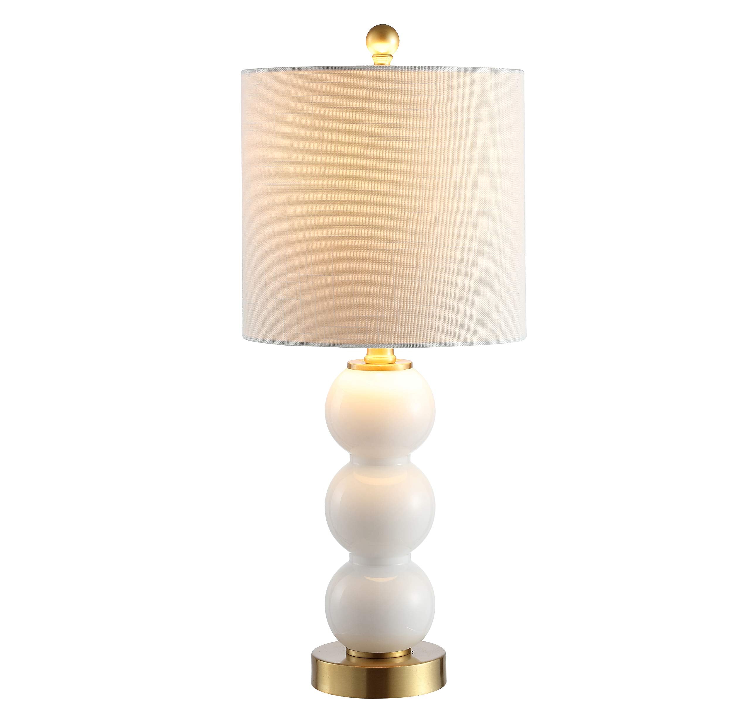 JONATHAN Y JYL1021A February 21'' Glass/Metal LED Table Lamp Contemporary Bedside Desk Nightstand for Bedroom Living Room Office