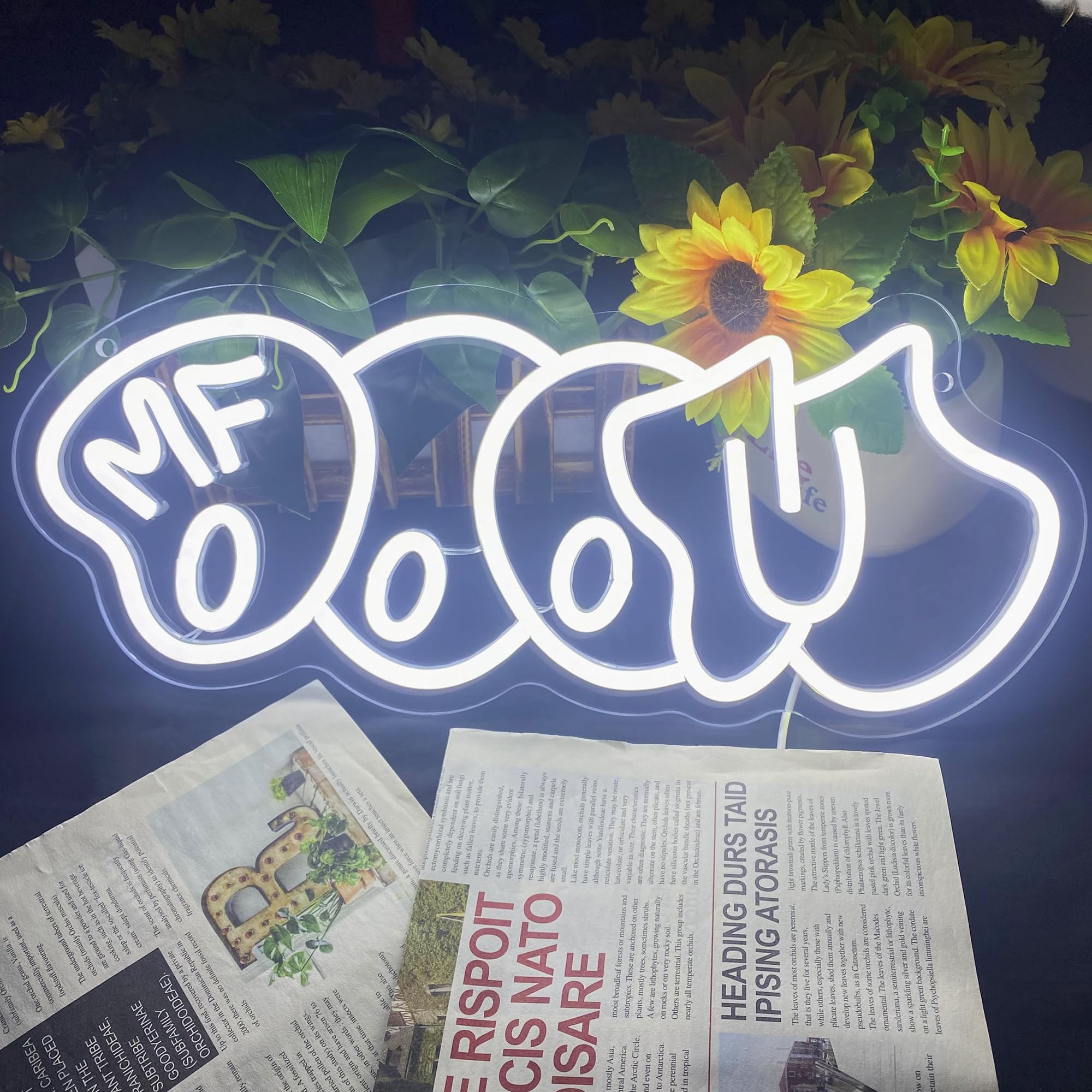 Symone Neon Sign, USB Powered Dimmable LED Light, Acrylic, 16.1x9.4 in, White, Hip Hop Decor for Music Lovers