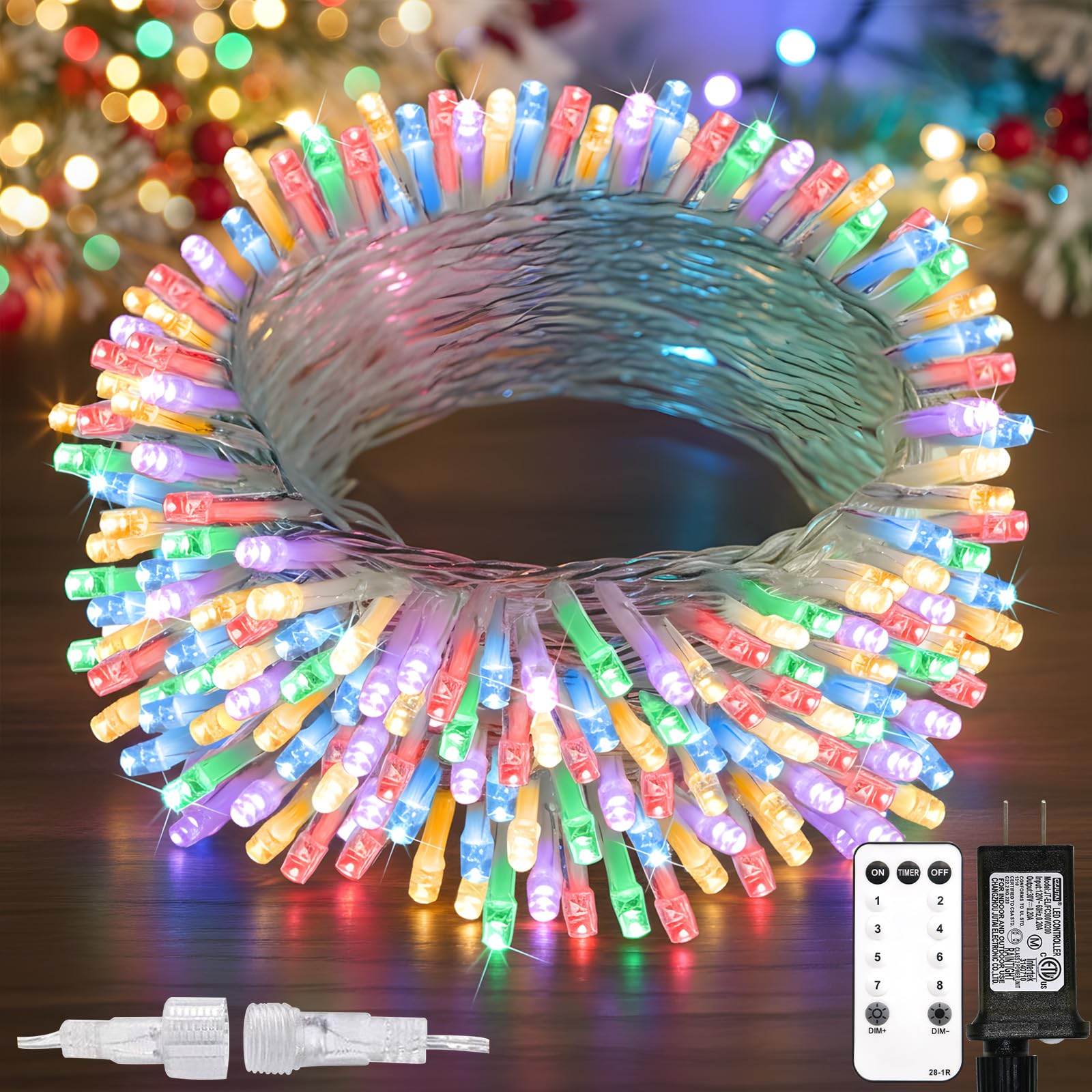 Suddus Connectable Christmas Lights With Remote  Multicolor String Lights With Timer  66Ft 200 Led Fairy Lights Plug In For Xmas Tree  Bedroom  Yard  Garden  Party  Indoor  Outdoor Decorations