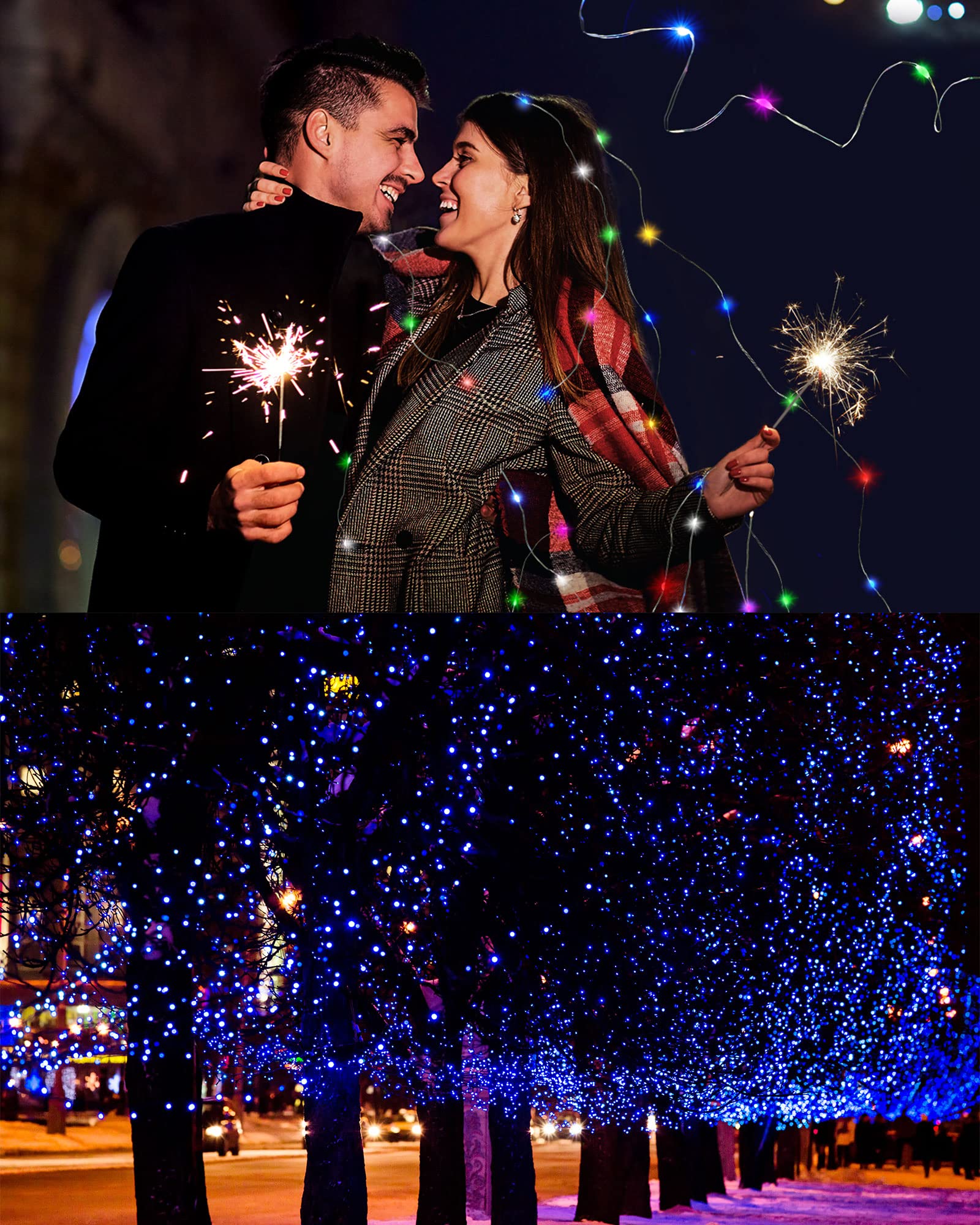 Riakrum LED Fairy Lights - 10ft, Battery Operated, Waterproof, Mixed Color, 50 Pieces for DIY Wedding Party