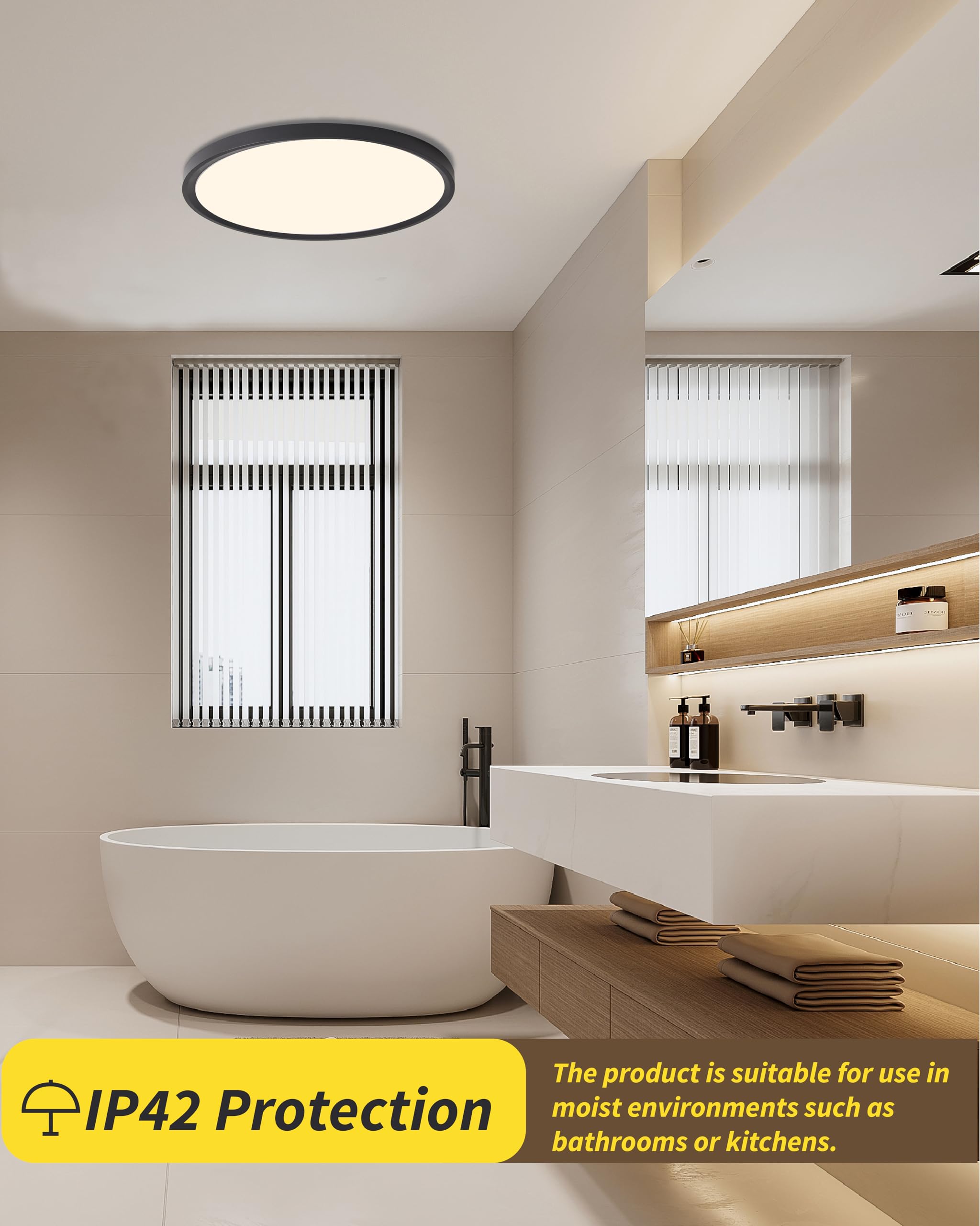4Pack 9 Inch Flush Mount Ceiling Light, 18W Led Ceiling Light, 3000K/4000K/6000K Selectable 1860Lm Ceiling Light, Super Slim Led
