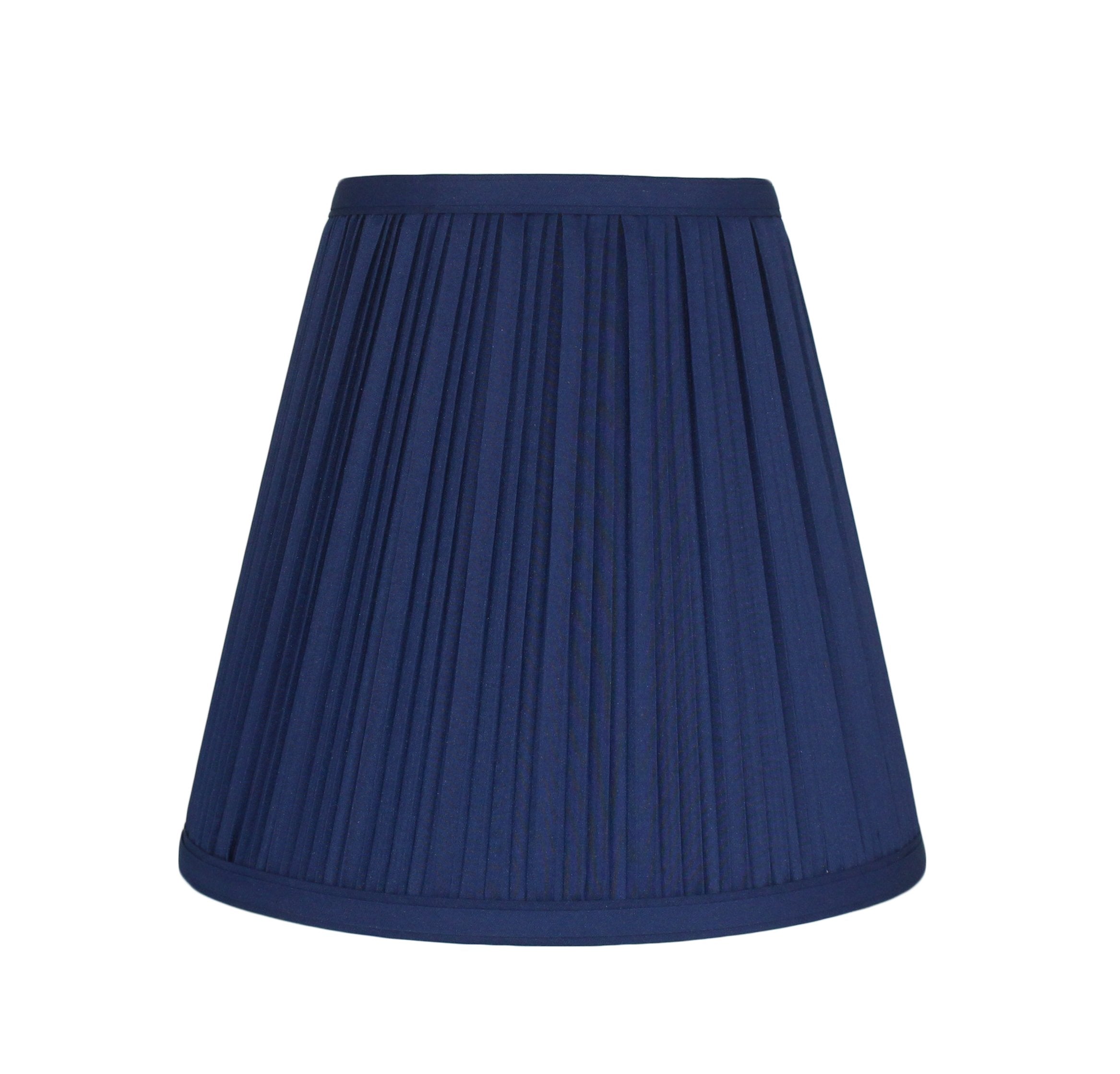 Urbanest Mushroom Pleated Hardback Lamp Shade 5x9x8.5 Inch (Spider) (Navy Blue, Set of 1)
