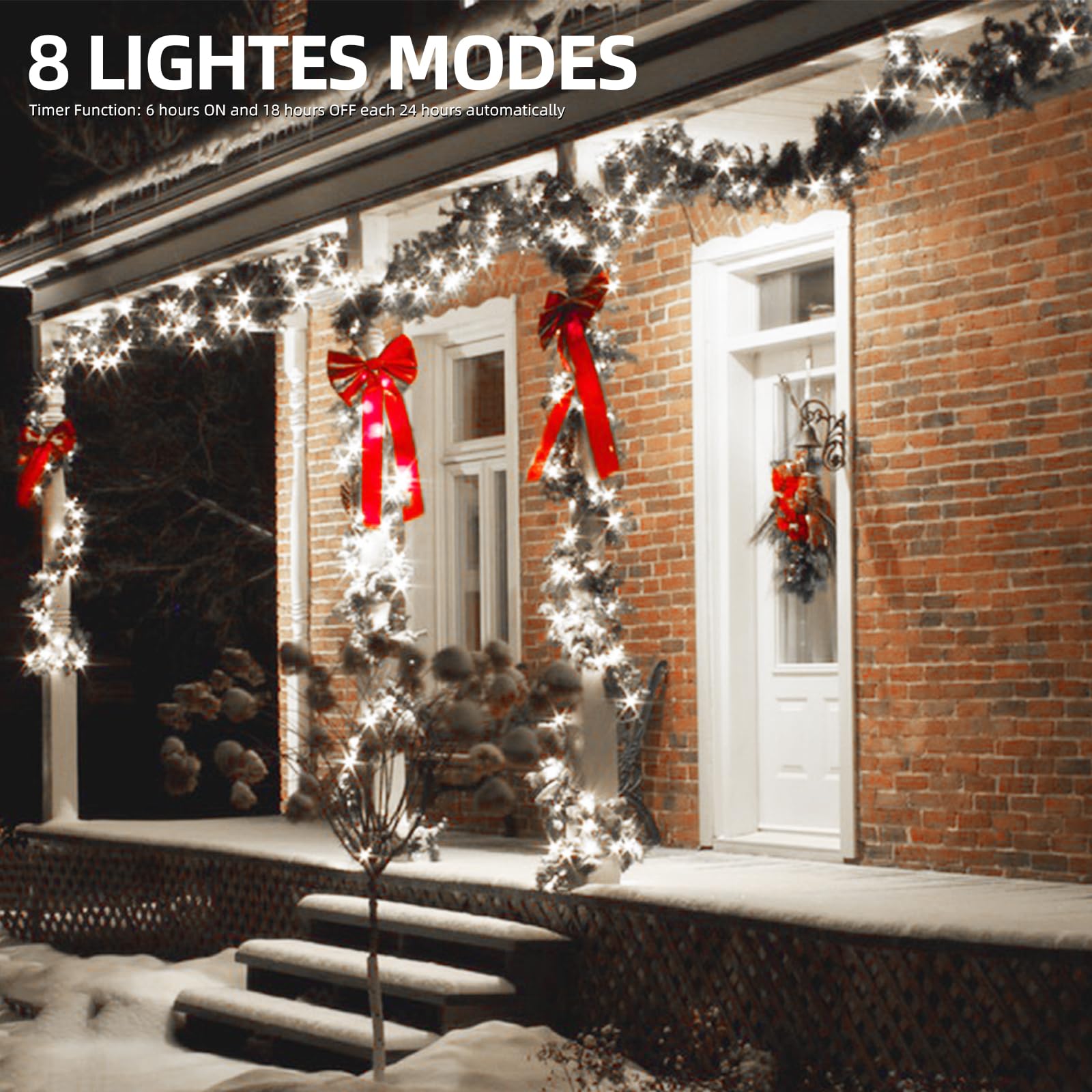 XTF2015 66ft 200 LED Battery String Lights with Timer, Waterproof, Cool White, Model QL300AE