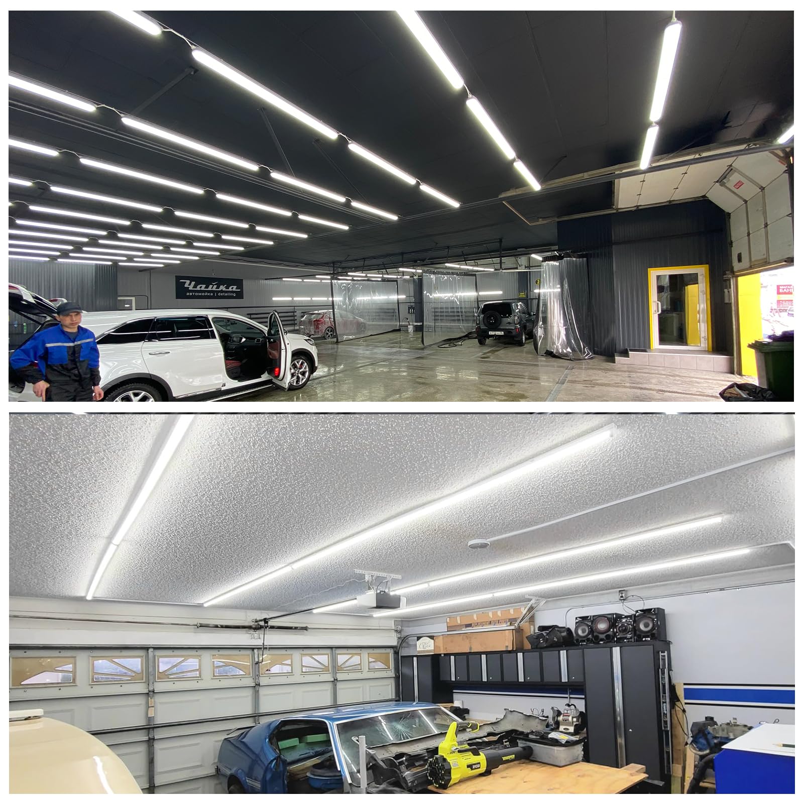 Jesled Led Shop Light 4Ft, 36W 4500Lm 6500K Cool White, T8 Integrated Led Light Fixture, High Output, V-Shape, Linkable 48'' Led