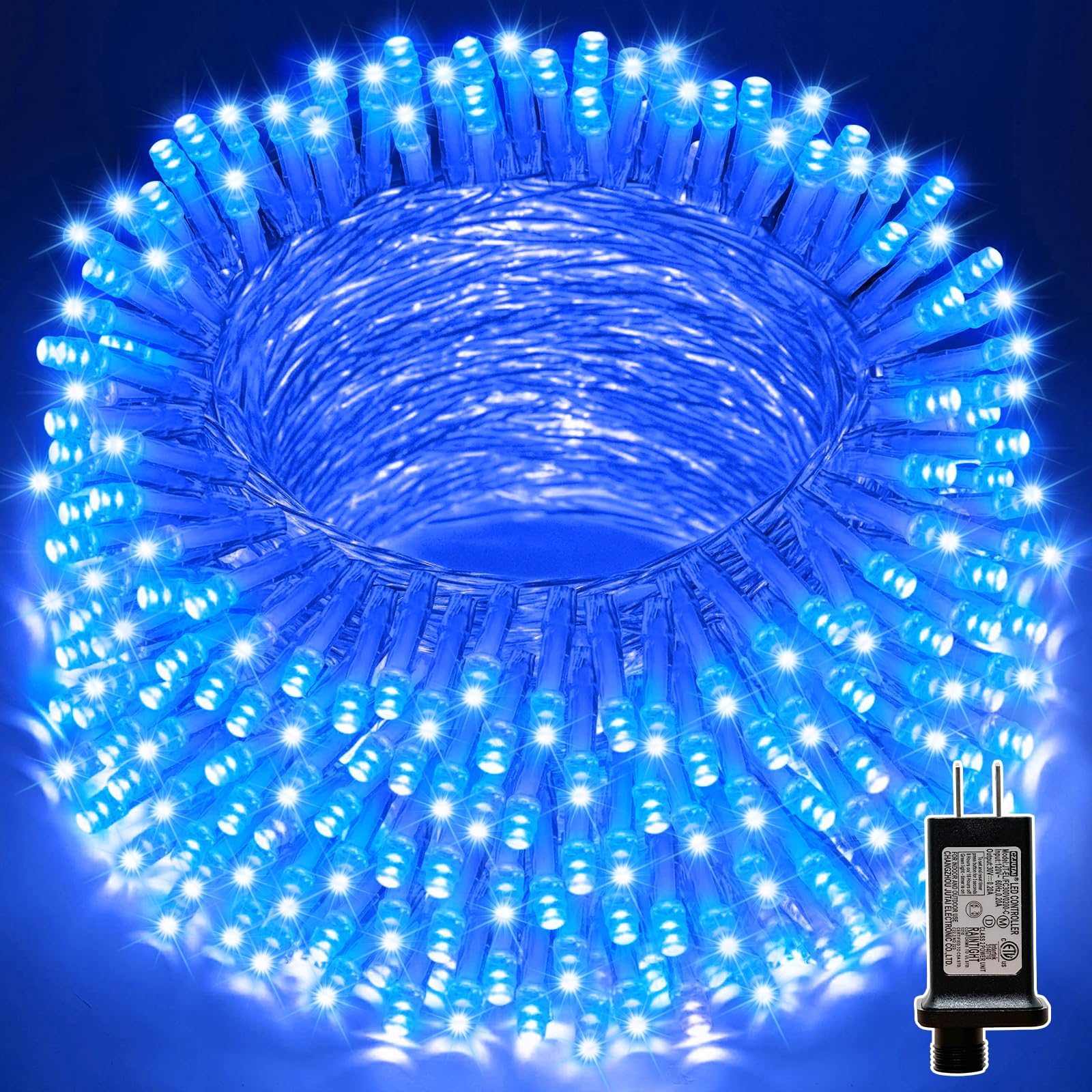 Lamphome 33Ft Christmas Decorative Mini Lights  100 Led Transparent Wire Fairy Starry String Lights Plug In  11 Lighting Modes  For Indoor Outdoor Xmas Tree Wedding Party Decoration (Blue)