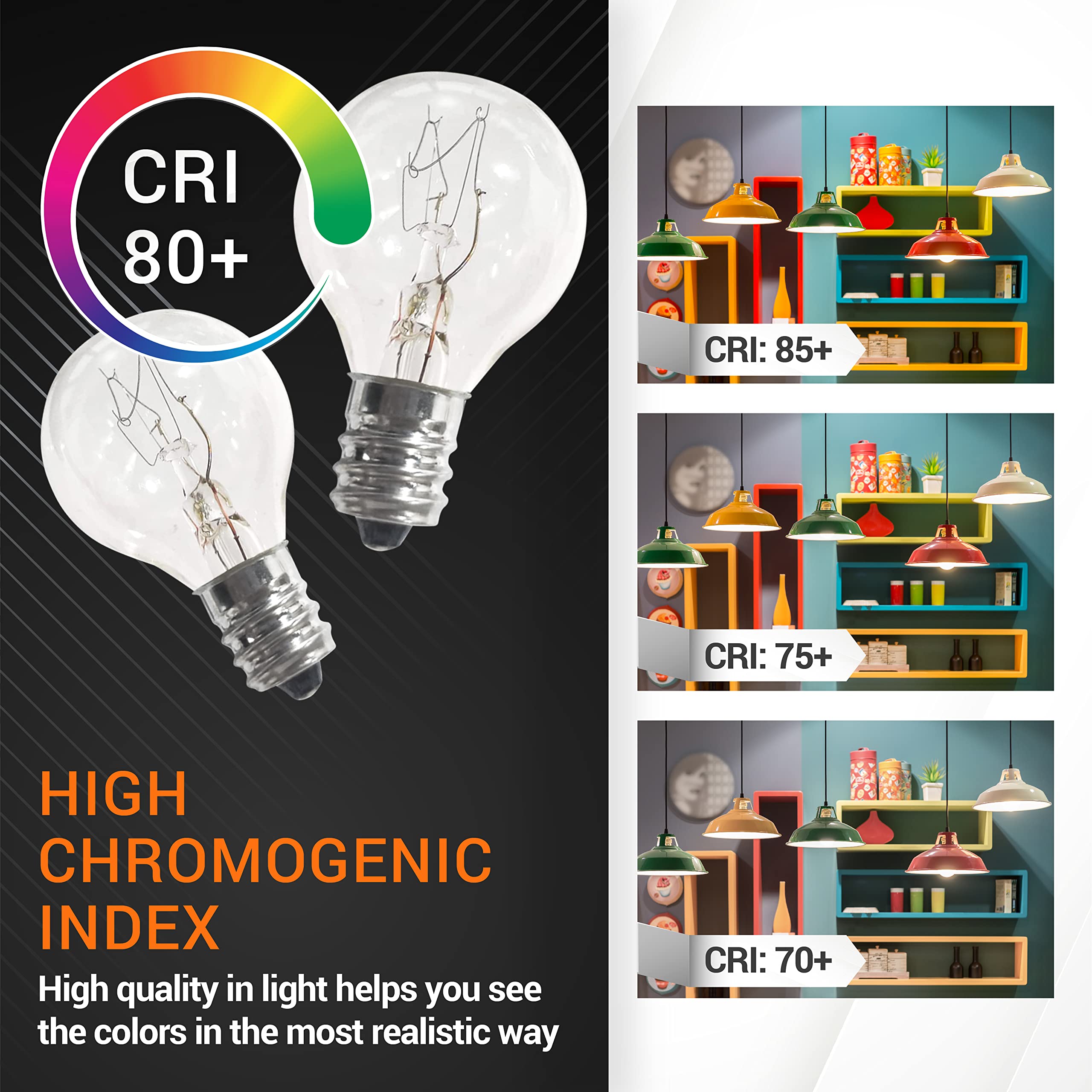 BlueStars G30 E12 20W Dimmable Clear Light Bulbs for Scentsy Warmers - Pack of 8, Lead Material, Long Lifespan