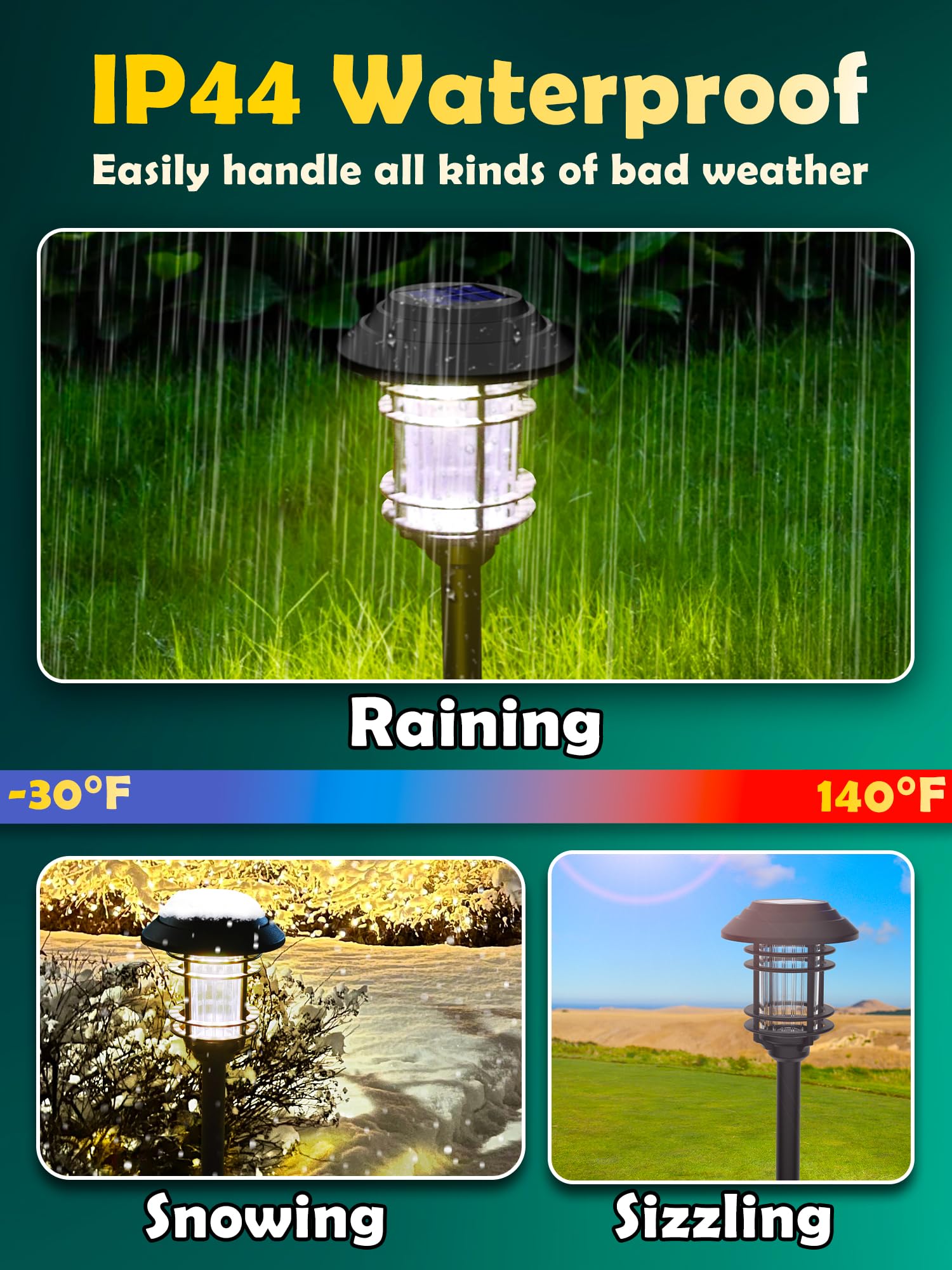 Azirier Solar Lights Outdoor Waterproof, 8 Pack Led Solar Garden Lights For Yard, Patio, Walkway, Landscape, Planter