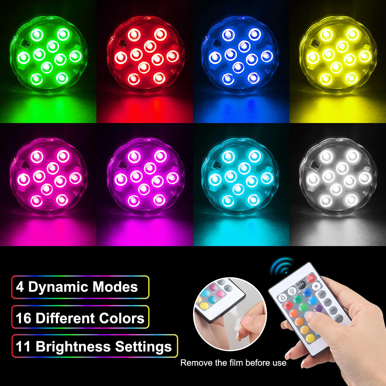 CCBASEBALL Wireless Bathroom Lights, Multicolor LED, Remote Control, Waterproof, Model Bathroom Lights-1