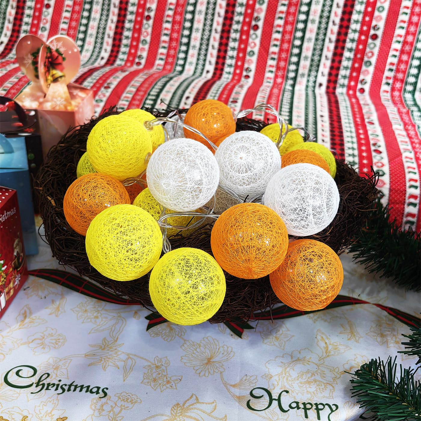 Gardeningwill LED Fairy Lights, 3M/10Ft, Yellow Orange White, Battery Operated, Model CBL-YO, Plastic Material