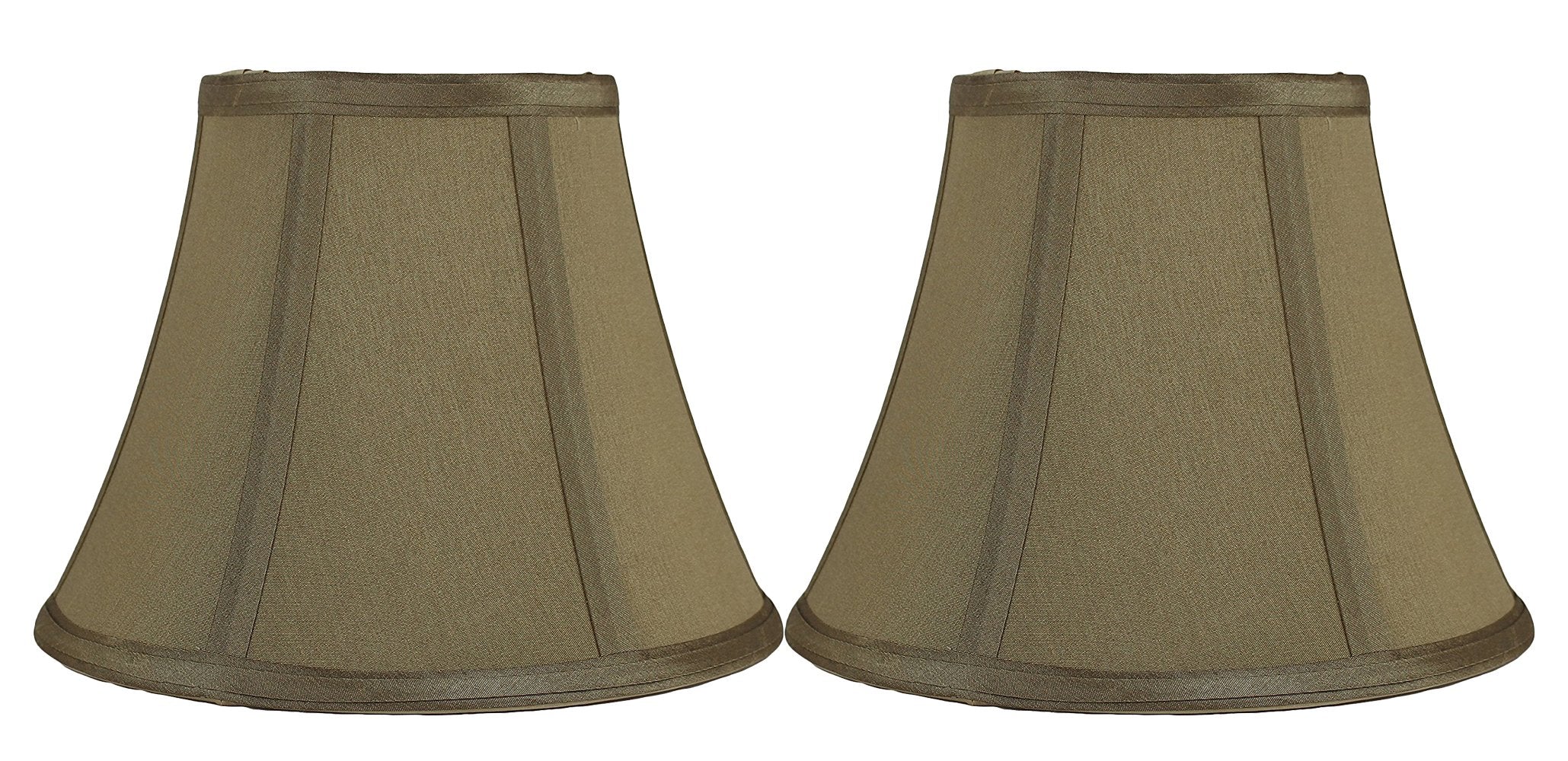 Urbanest Softback Bell Lampshades, Faux Silk, Set of 2, 5inx9inx7in, Taupe, Spider-fitter