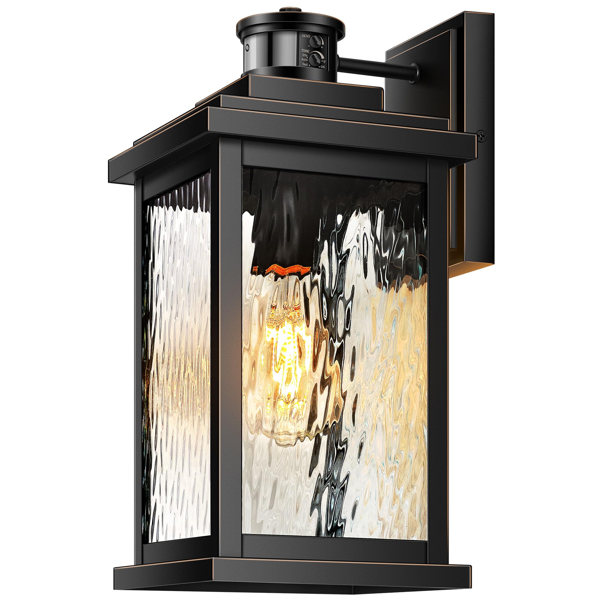 VIANIS Large Motion Sensor Outdoor Lights, Waterproof Aluminum, Dusk to Dawn, Matte Black, Model V8101M1.KG