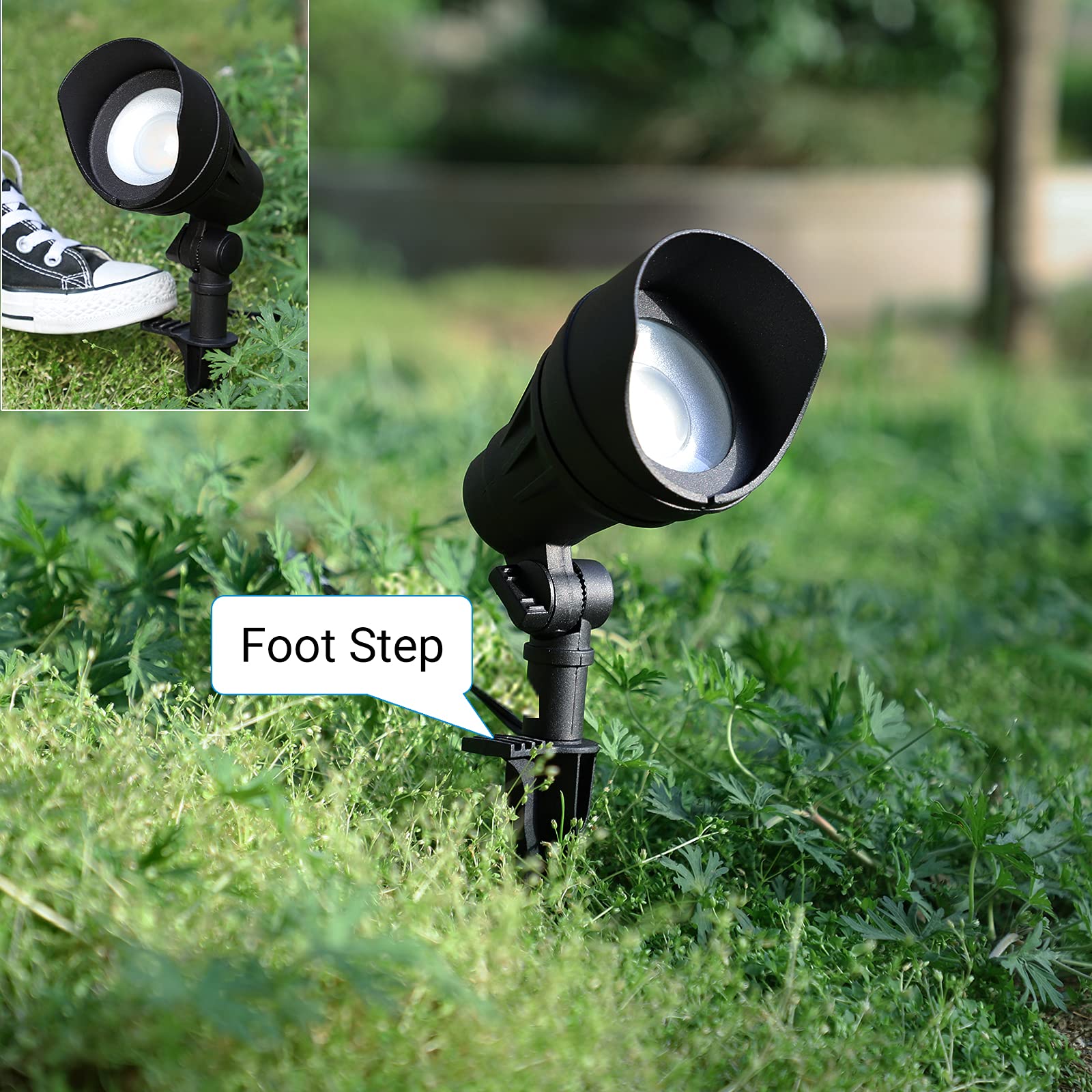 DEWENWILS LED Landscape Lights, 14W 540LM 3000K Outdoor Spotlights, IP65 Waterproof Aluminum, 12V, White, 4 Pack, Model HGSL