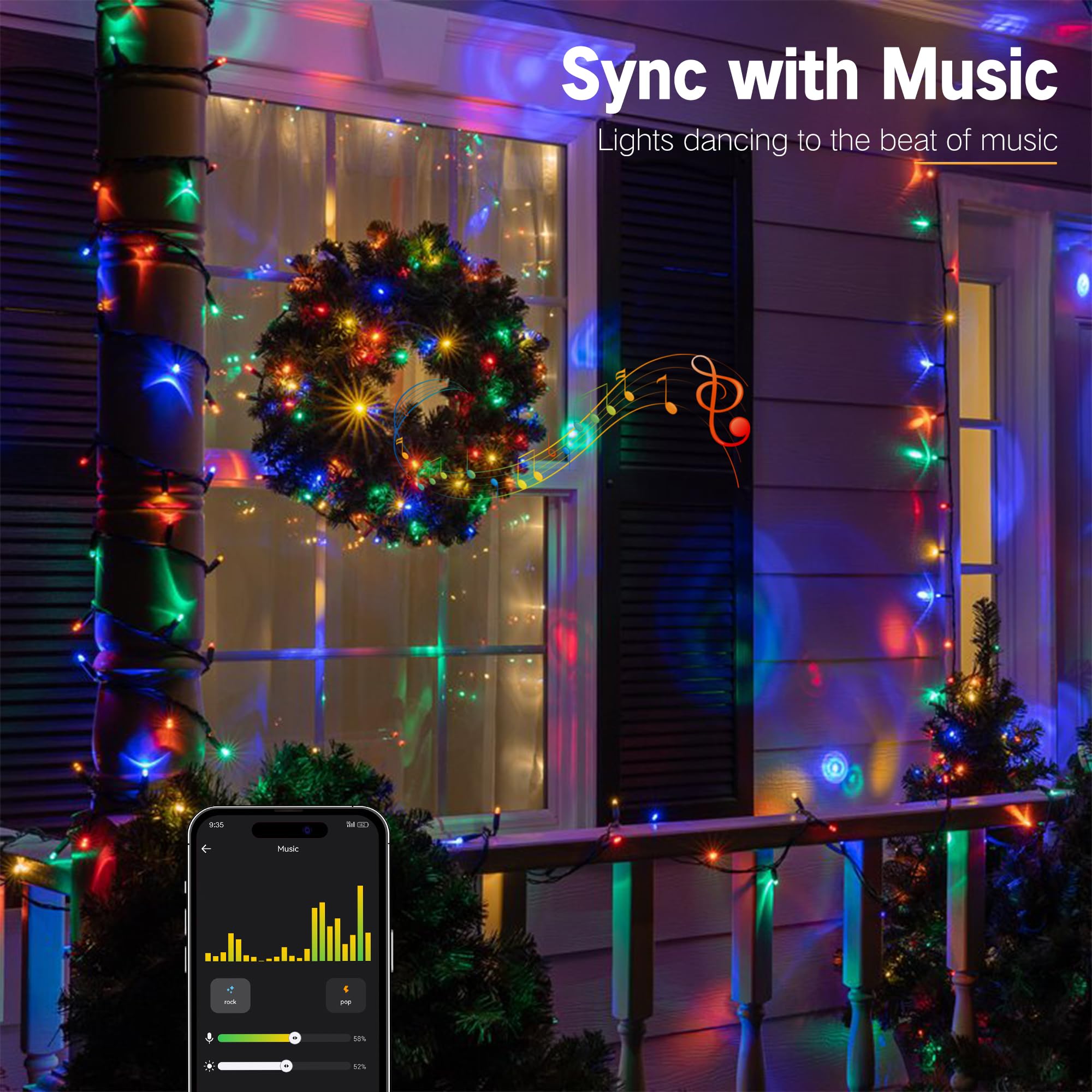 Brizlabs Smart Christmas Lights, 164Ft 500 Led Color Changing Christmas Lights With App/Voice Control, Warm White & Multicolor X