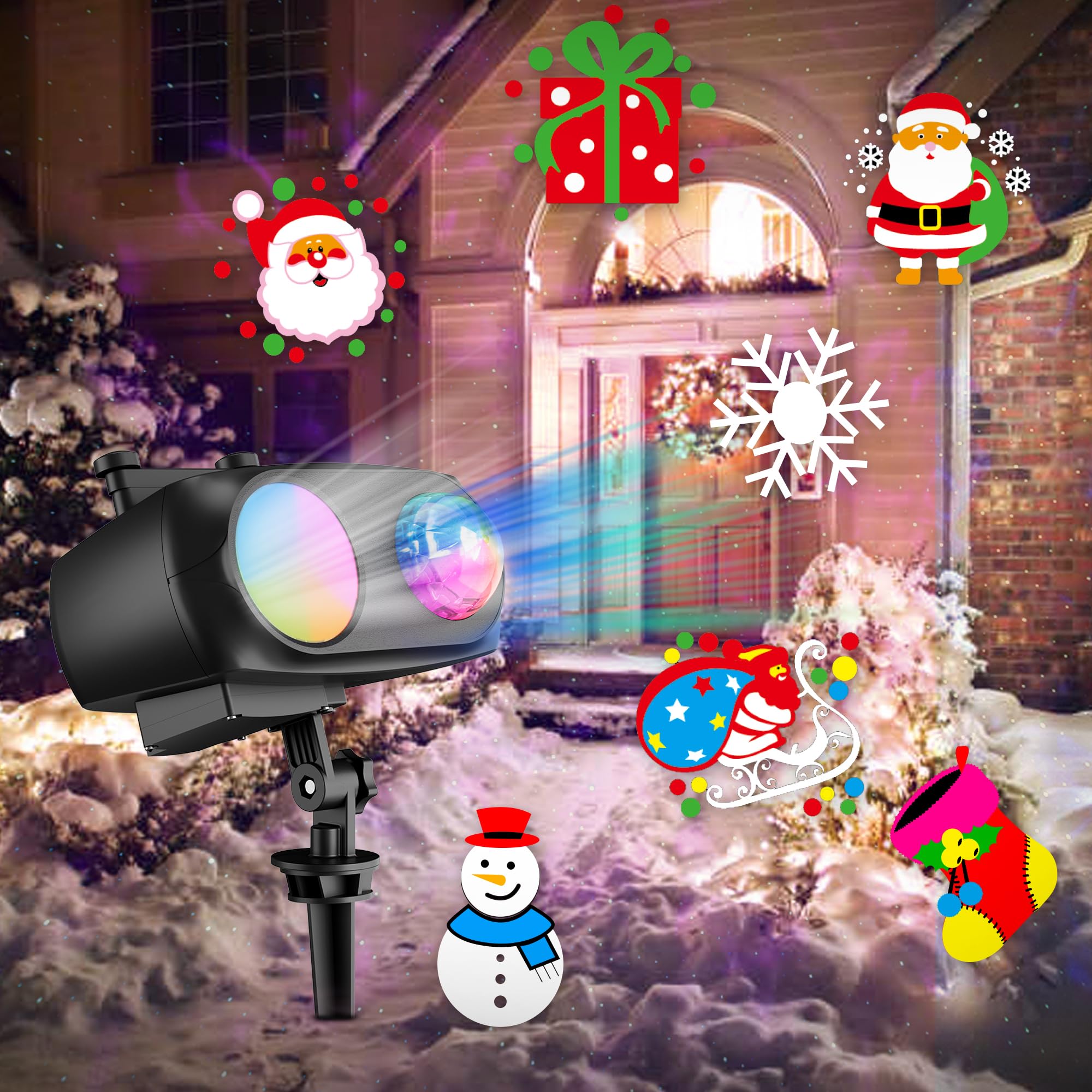 Coolwufan 2024 Christmas Halloween Projector Lights, Remote & 20 Hd Effects For Indoor/Outdoor Decor