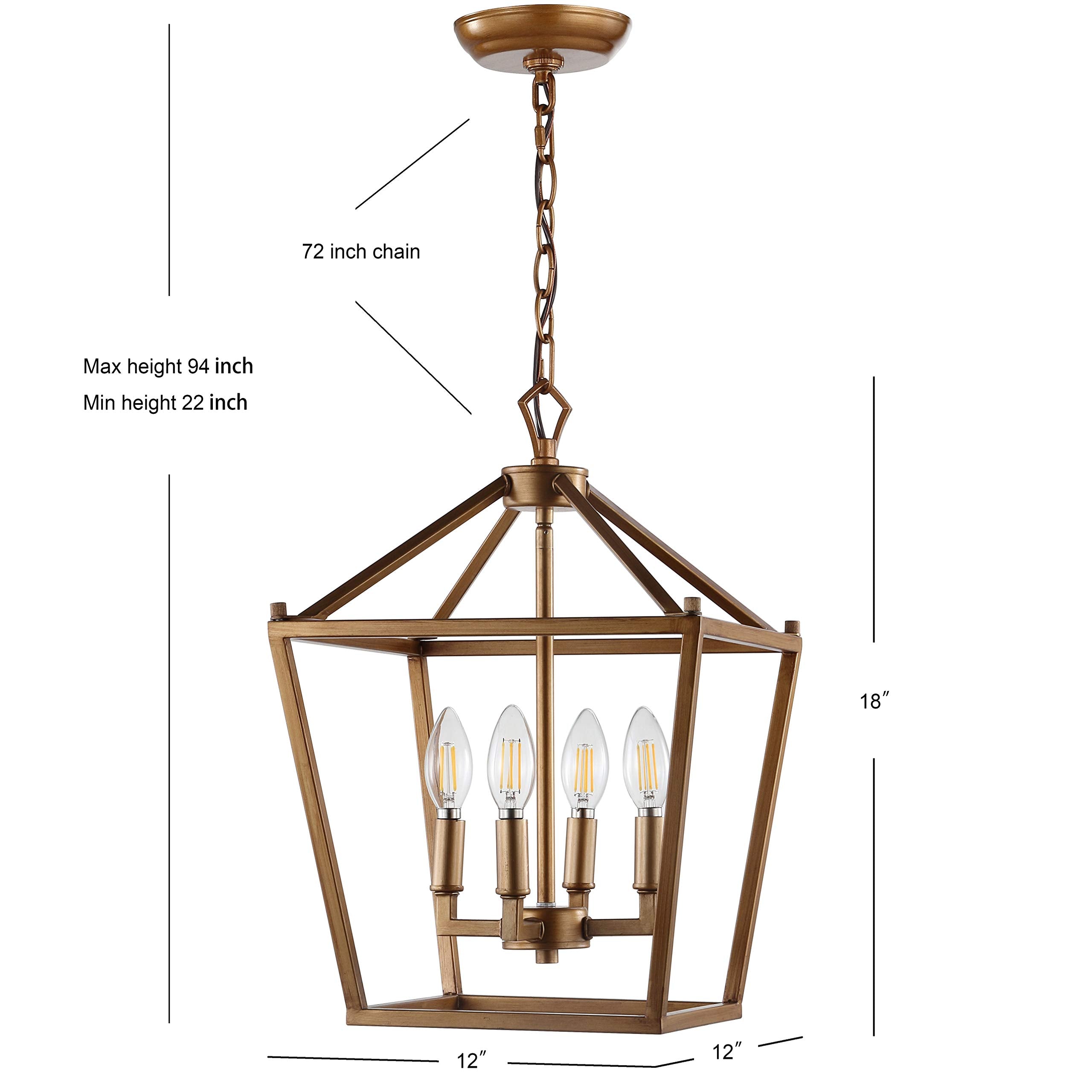 Jonathan Y Jyl7436B Pagoda Lantern Dimmable Adjustable Metal Led Pendant Classic Traditional Farmhouse Dining Room Living Room K