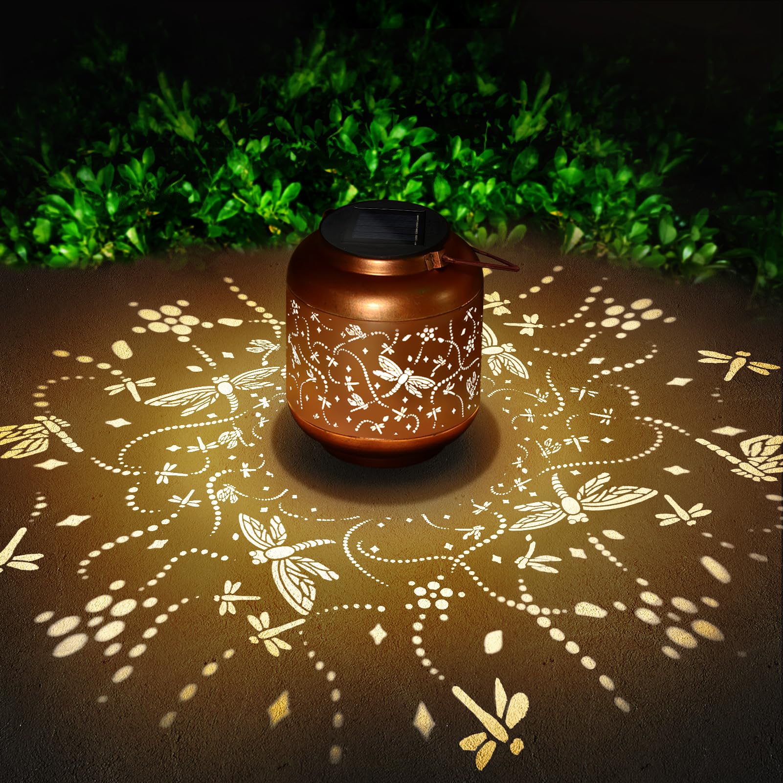 Solar Lantern Lights Outdoor Waterproof Gifts for Women Mom Grandma Dragonfly Christmas Decorations Outside Garden Decor Hanging