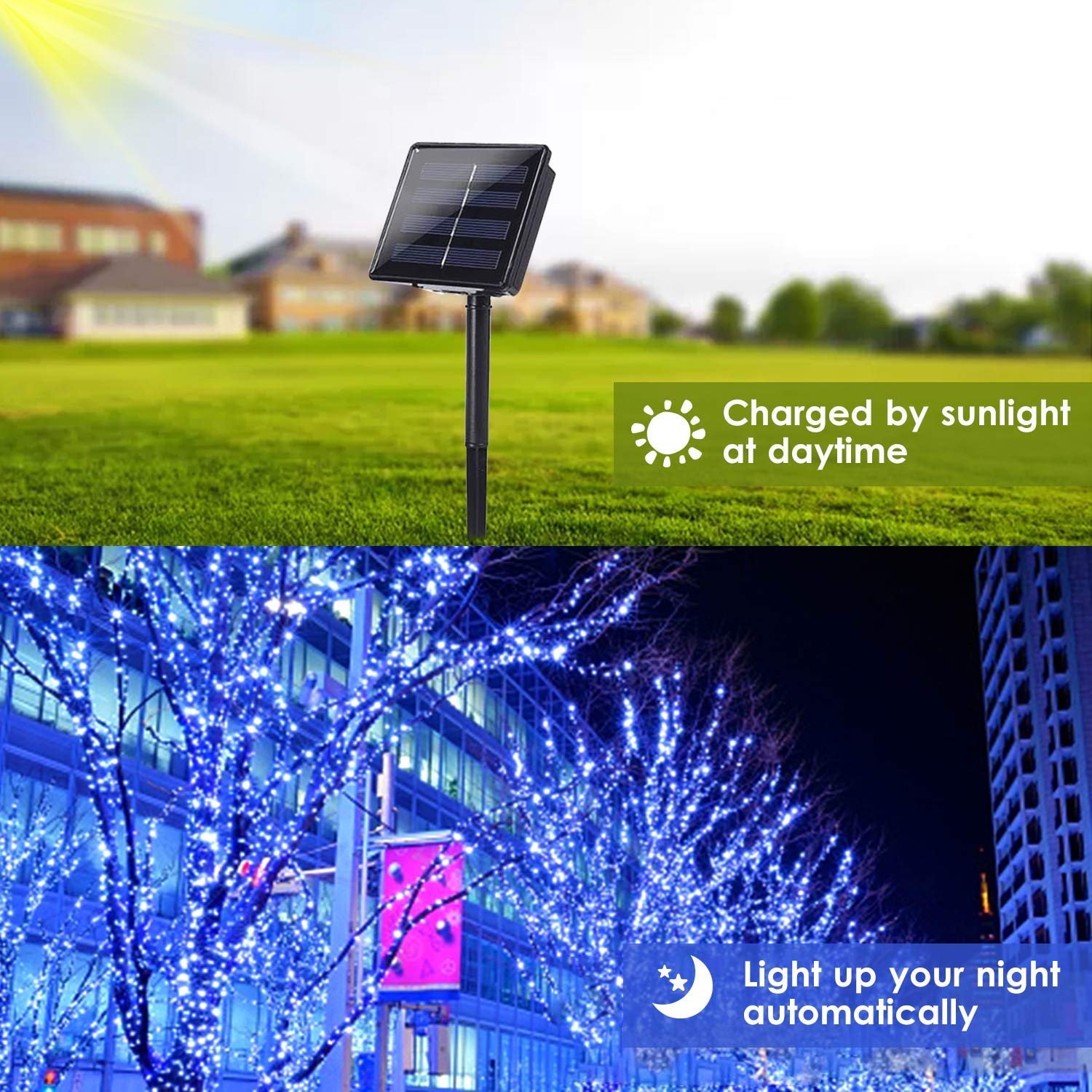 Solar String Lights Outdoor, 2-Pack 144Ft 400 Led Solar Christmas Twinkle Lights Outside Waterproof Copper Wire 8 Modes Solar Fa