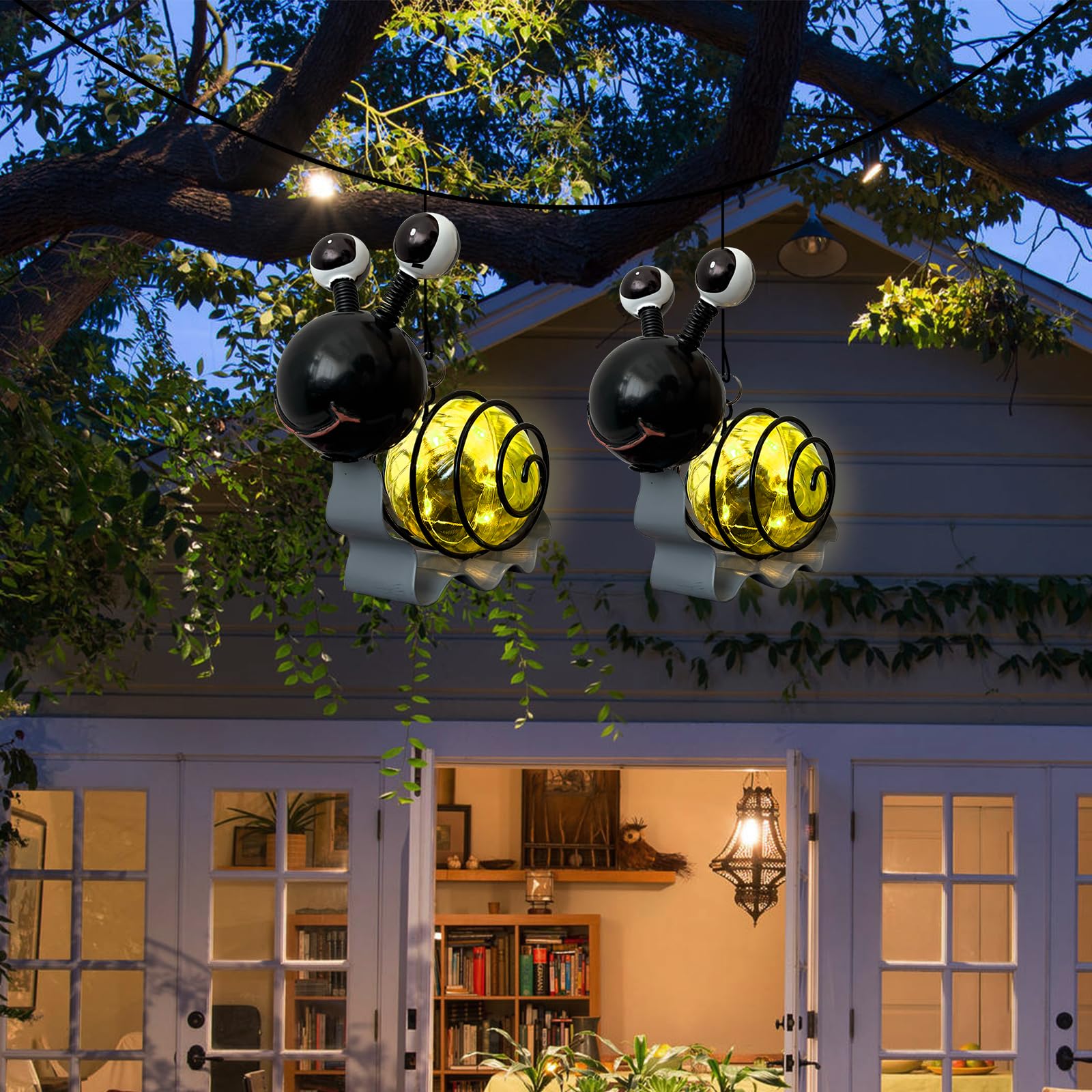 Evolux Solar Outdoor Snail Lights For Garden - Outdoor Statues Figurine Lights For Lawn  Patio  Balcony  Yard Ornament Cut Housewarming Gifts(2 Pcs)