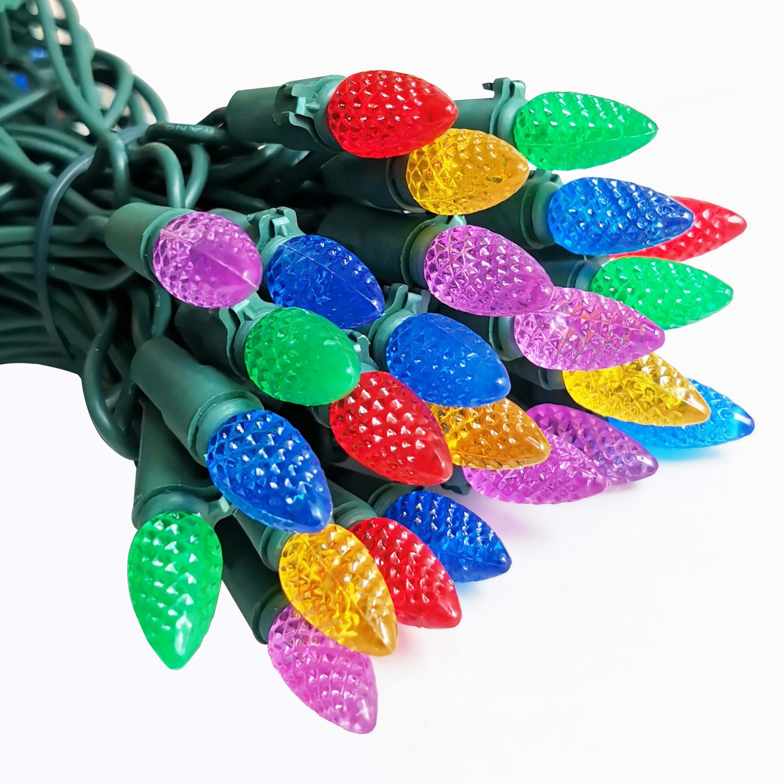 MXTCLM C3 Christmas Lights 50 LED Multicolor Strawberry 18ft Waterproof Xmas String Lights for Outdoor Indoor Garden Yard Home P