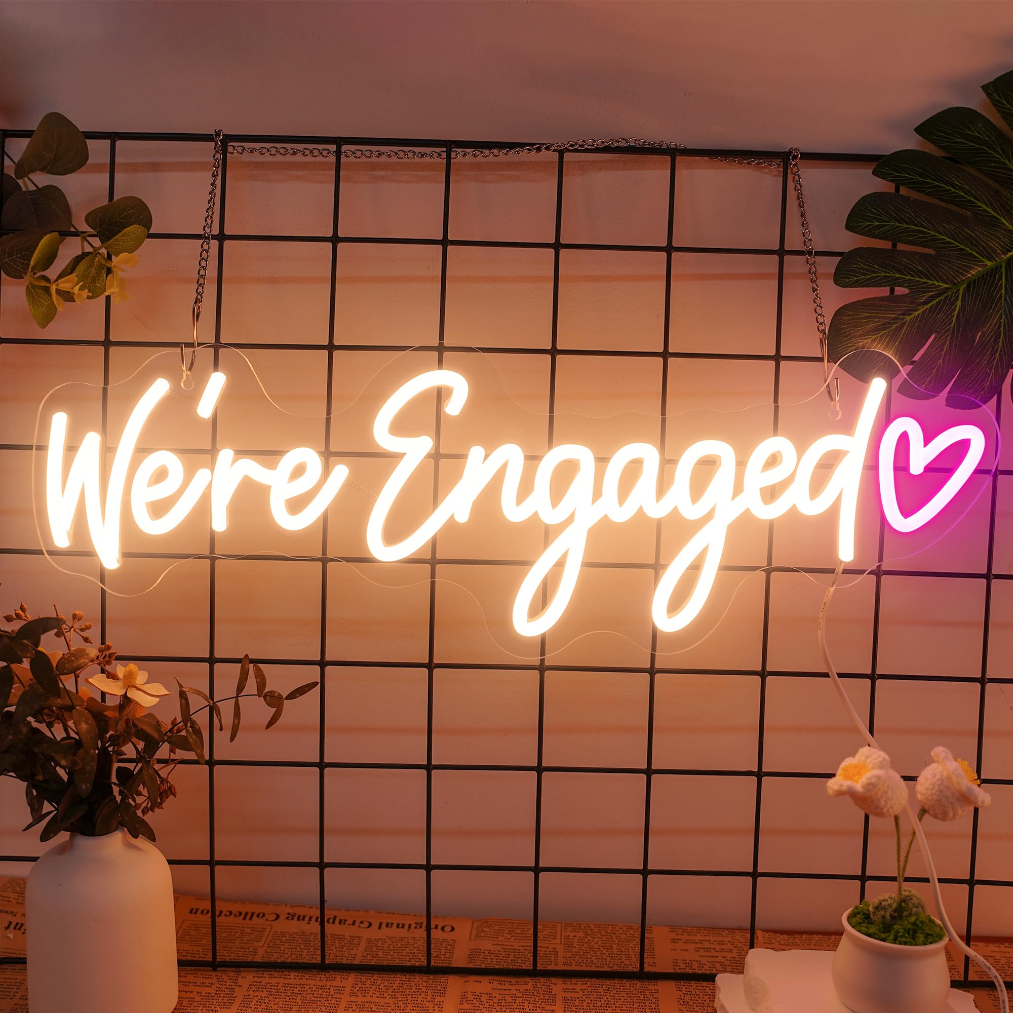 Were Engaged Neon Sign - Levels Dimmable Usb Neon Lights For Wall  Bedroom  Kids Room  Wedding Party Bar Decoration Neon Light For Wall Decoration Gift For Kids  Wedding Party Decoration