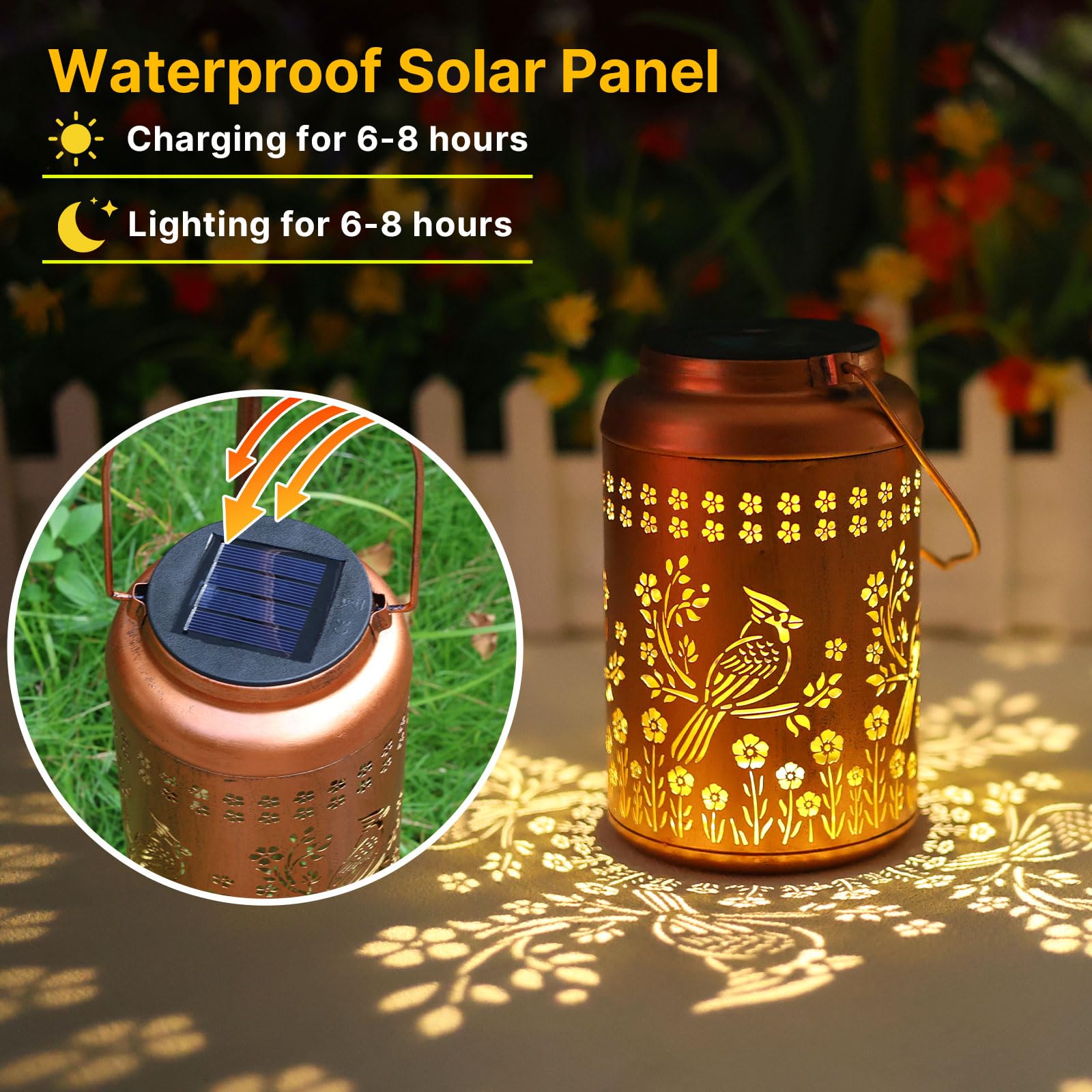 Cardinal Solar Lanterns Outdoor Waterproof Garden Decor Gifts For Women Mom Grandma Cardinal Hanging Solar Lights Christmas Gift