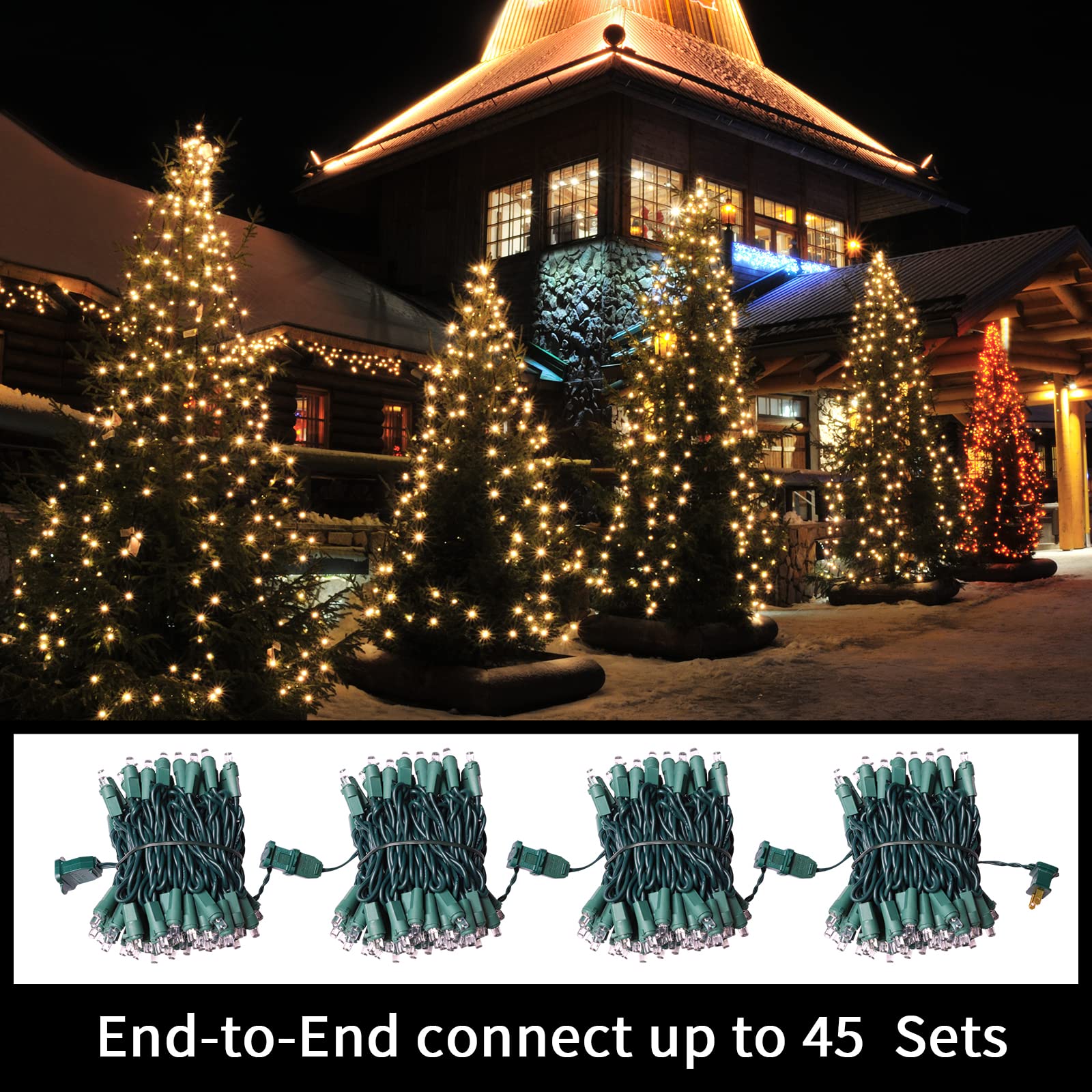 Lamphome 100 Count Warm White - String Lights - 21.6Ft Led Christmas Lights, Mini Led Lights For Indoor Outdoor Home Holiday Party Wedding Independence Day Decoration