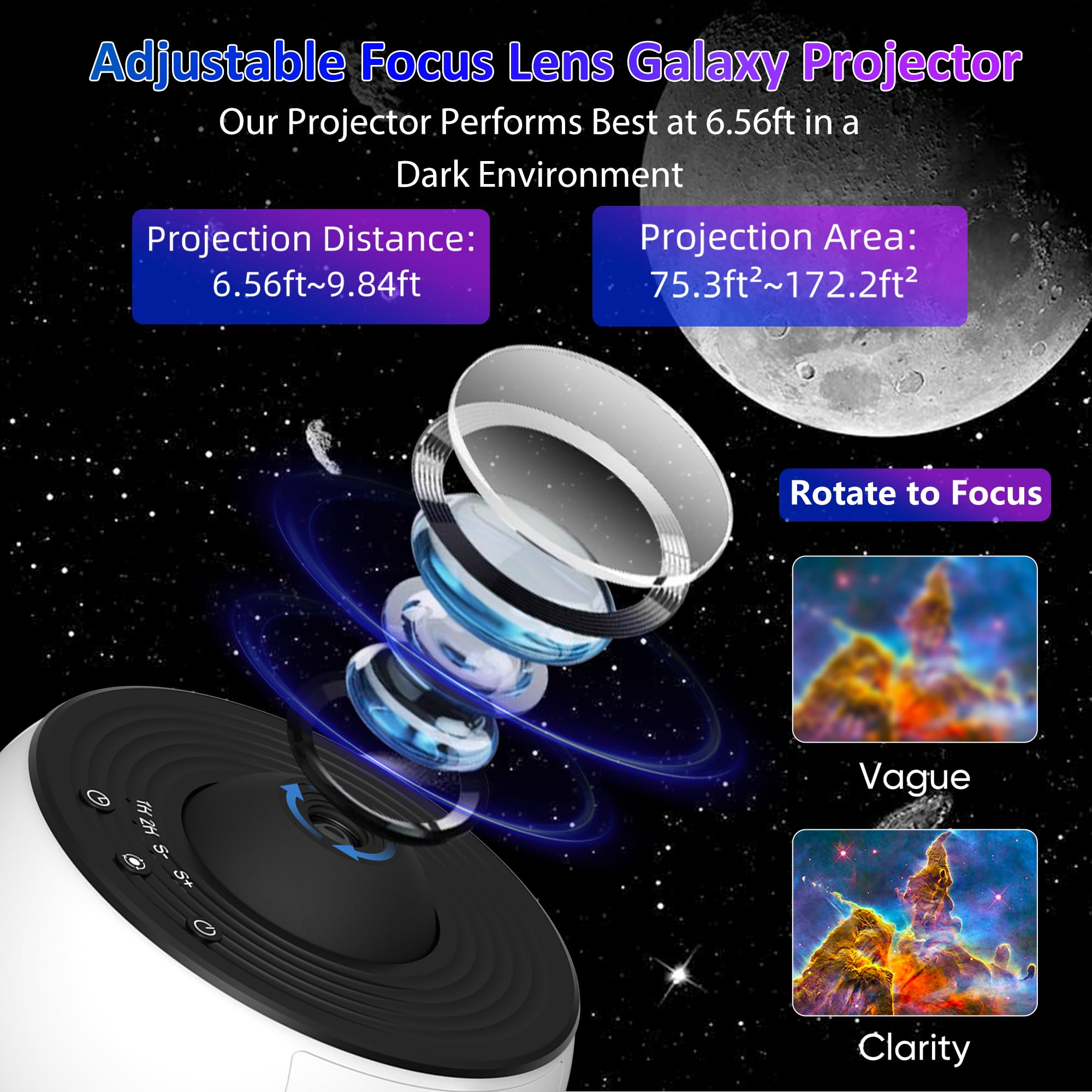 Galaxy Projector For Bedroom, 13 In 1 Hd Star Projector Galaxy Light, 360 Rotating Planetarium Projectors With Timer And Simple