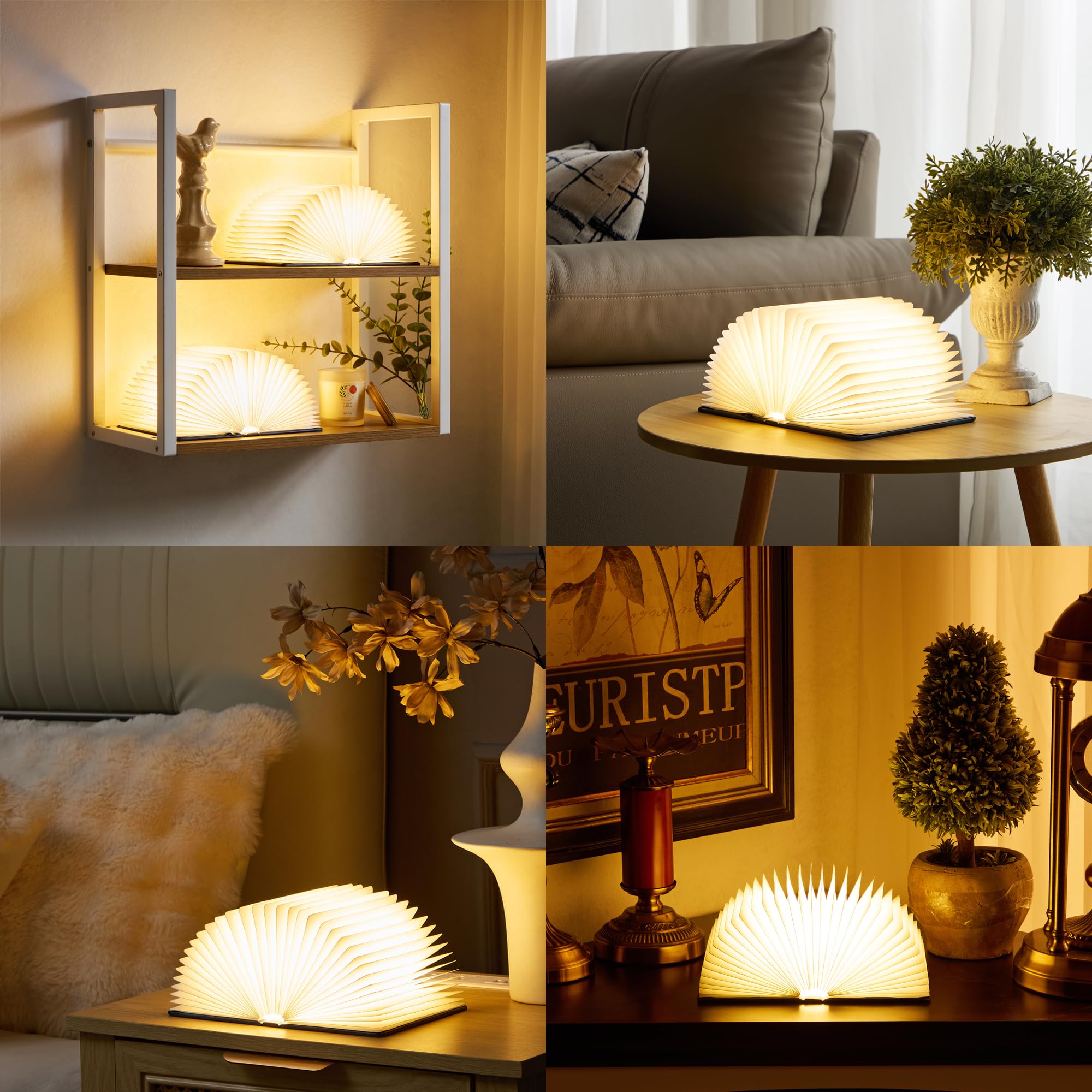Uniwolk Paper Lamp - Foldable Book Light, Warm White, 1200mAh, 5 Colors, Perfect Gifts for Book Lovers & Unique Birthday Presents