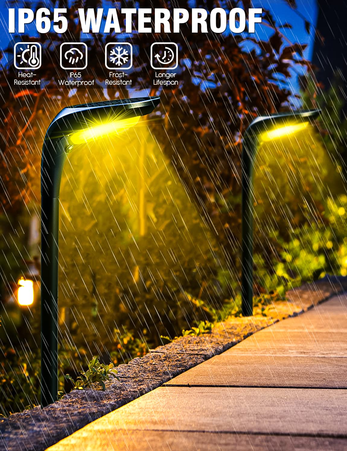 OSORD Solar Pathway Lights - 150 Lumen, 4 Pack, Cool White & Warm White, Waterproof, Model OS-Path-01