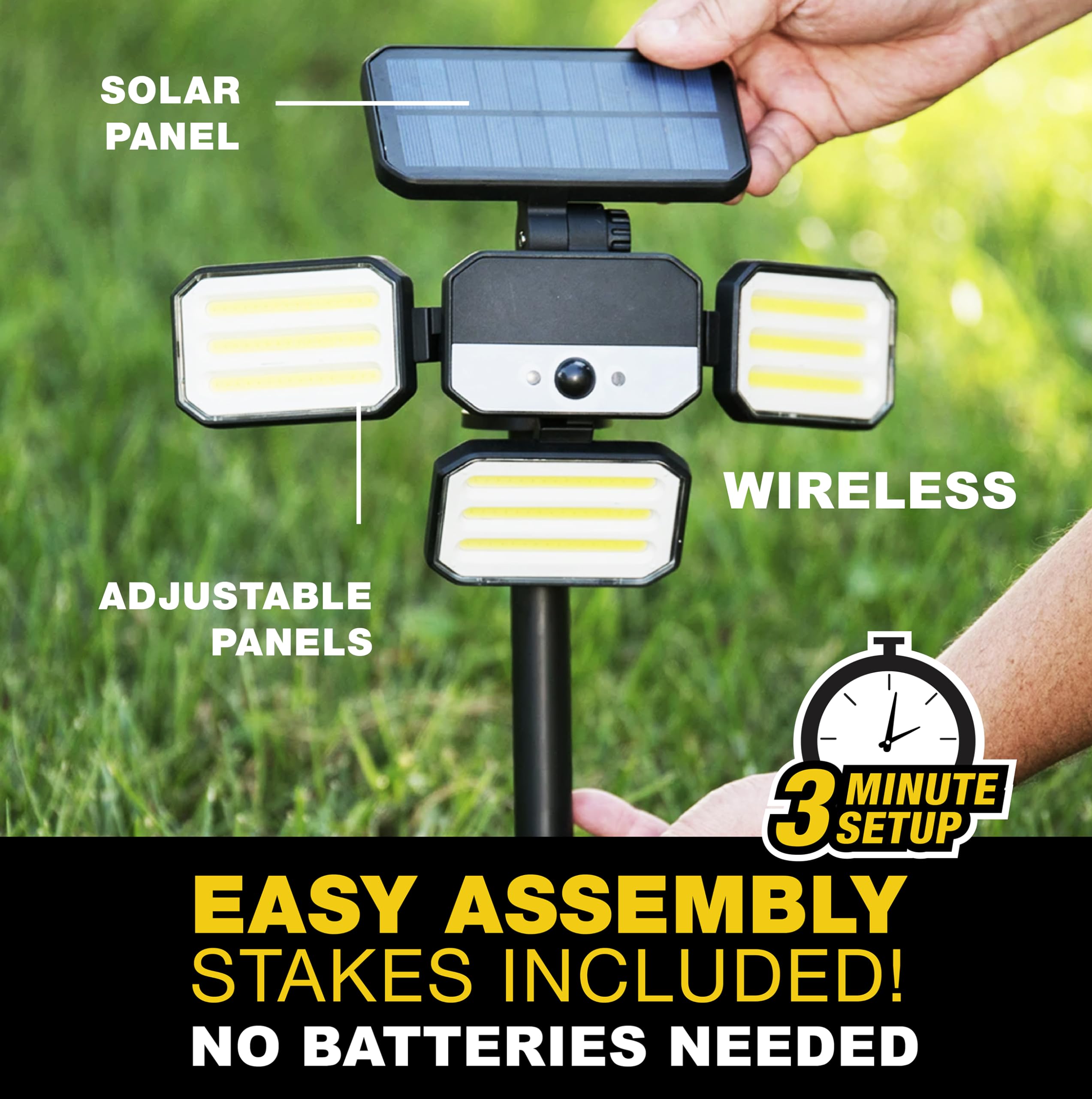 Bionic Floodlight Deluxe Solar Light Outdoor Waterproof Patio Light Motion Sensor Outdoor Lights w/ Remote Control Adjustable 3