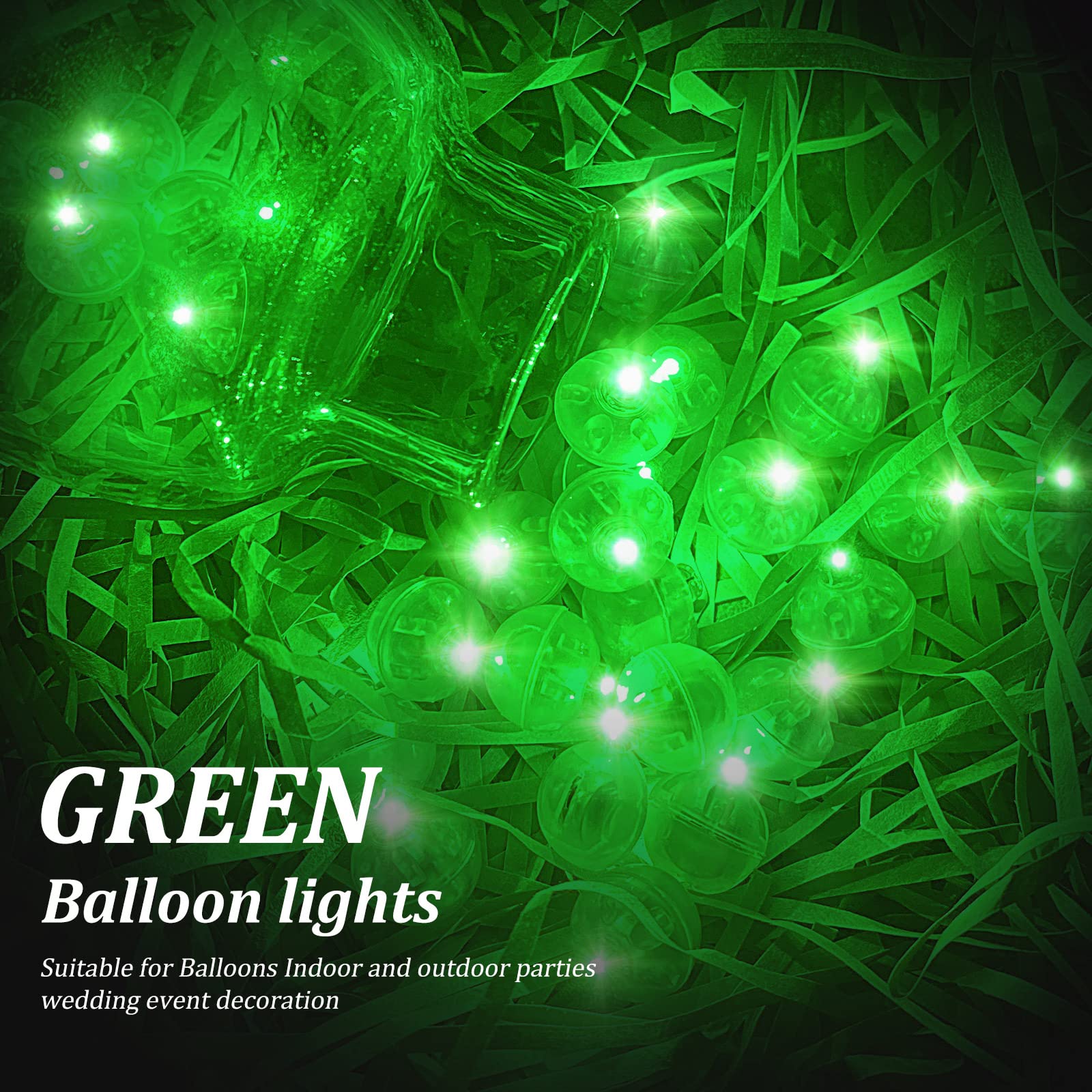 Aogist LED Mini Lights - 200PCS Green Balloon Lights for Indoor/Outdoor Events, Weddings, Parties, Halloween, Christmas, Model A01-Mini