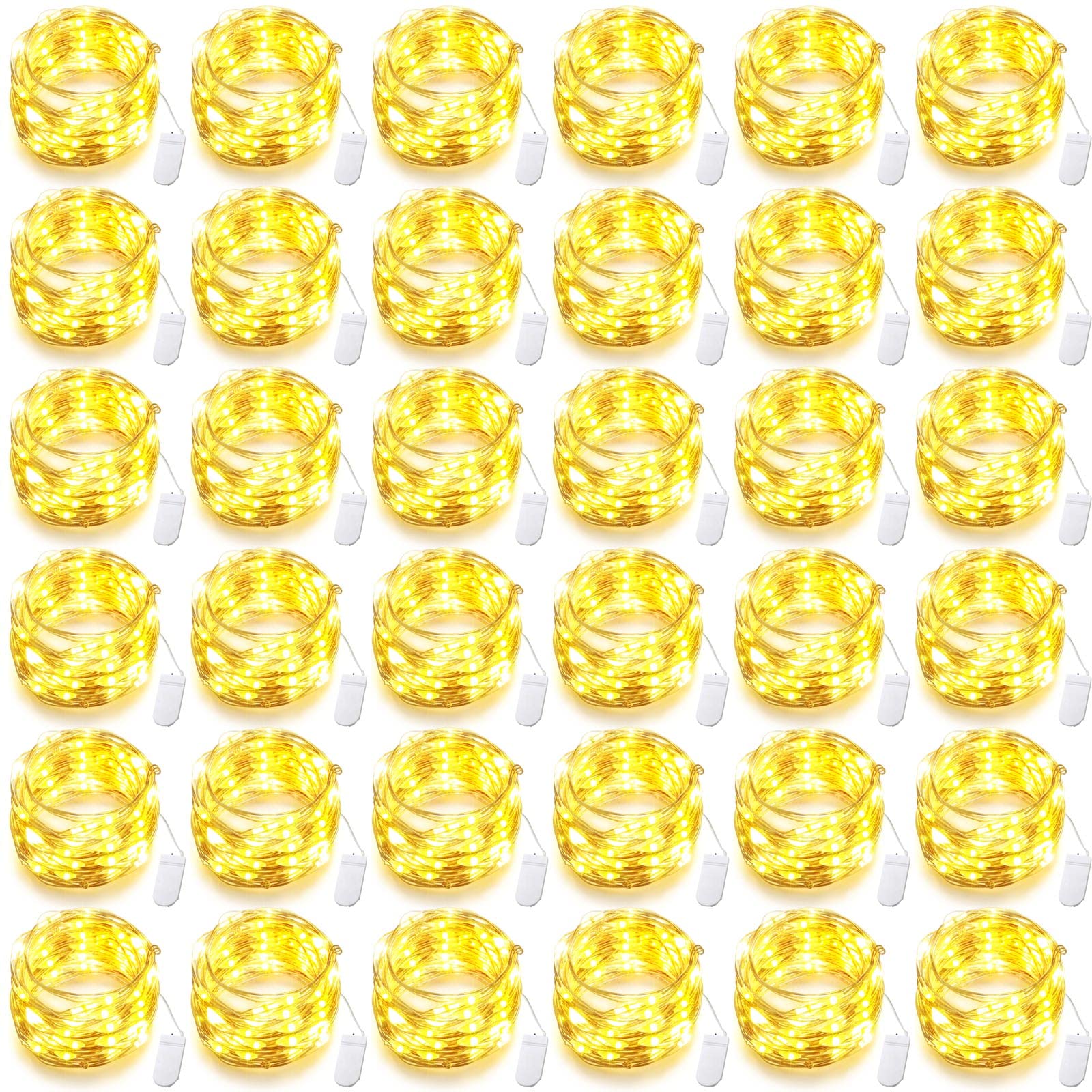 Riakrum 50 Pieces 10Ft 30 Valentine'S Day Led Fairy Lights Battery Operated Tiny Lights String Small String Lights For Jars Starry Waterproof String Lights For Diy Wedding Party (Warm White)