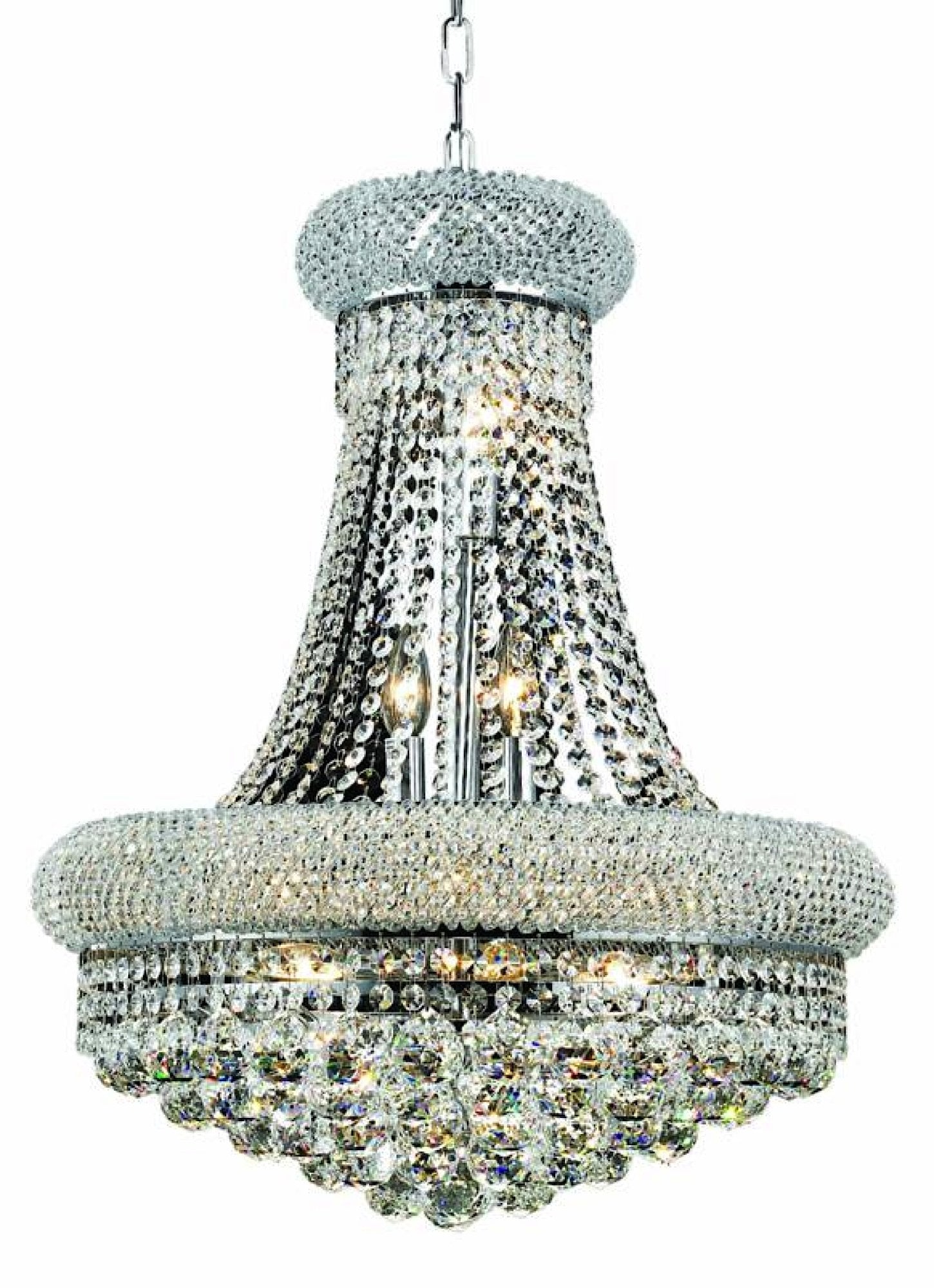 Elegant Lighting 1800D20C/RC Primo 26-Inch High 14-Light Chandelier, Chrome Finish (Clear) Royal Cut RC Crystal, 20-Inch x Inch