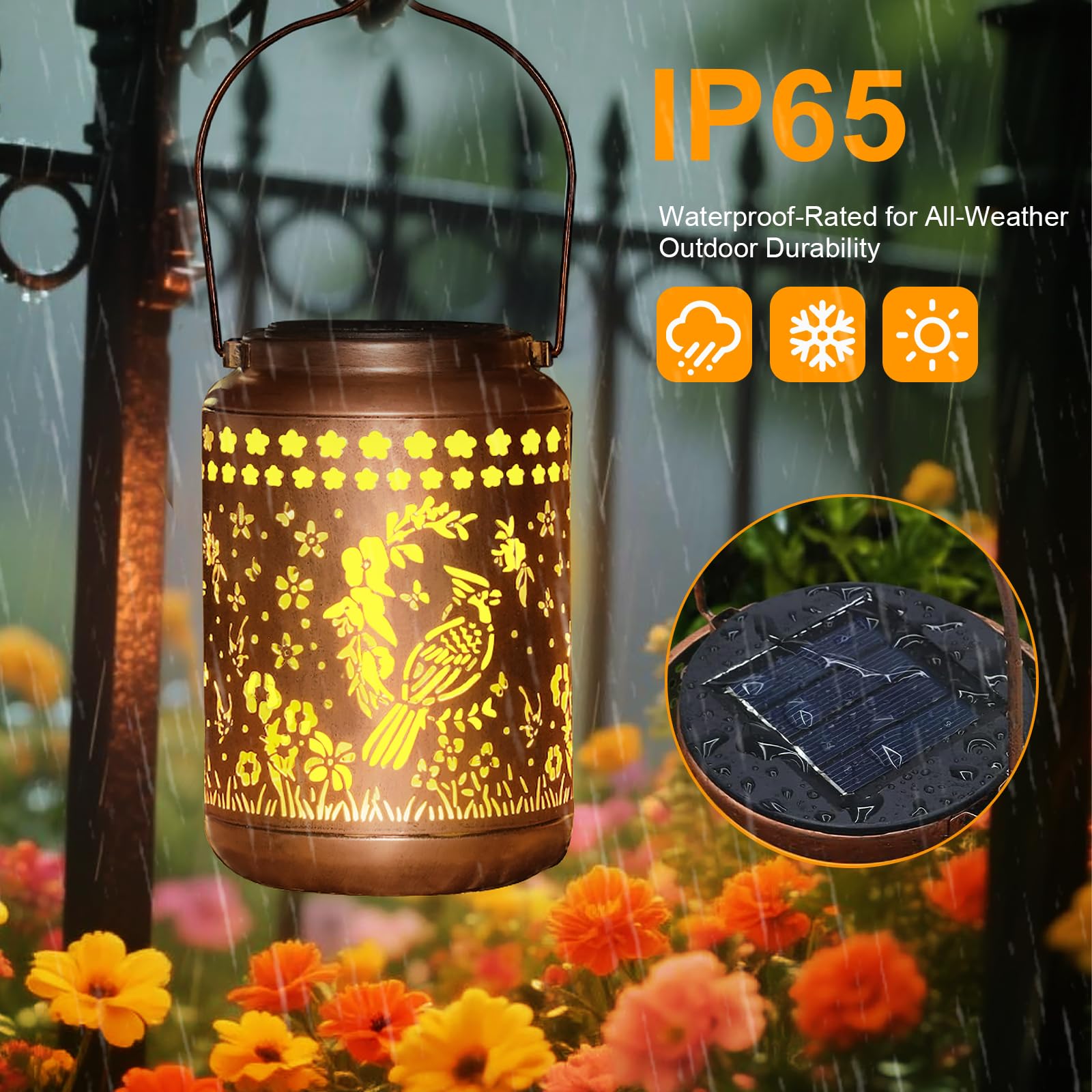 Cardinal Solar Lantern Outdoor Cardinal Decor Garden Decor Waterproof Light Hanging Solar Lights Yard Decor  Christmas Gifts  Gifts For Women  Gifts For Mom  Gifts For Grandma
